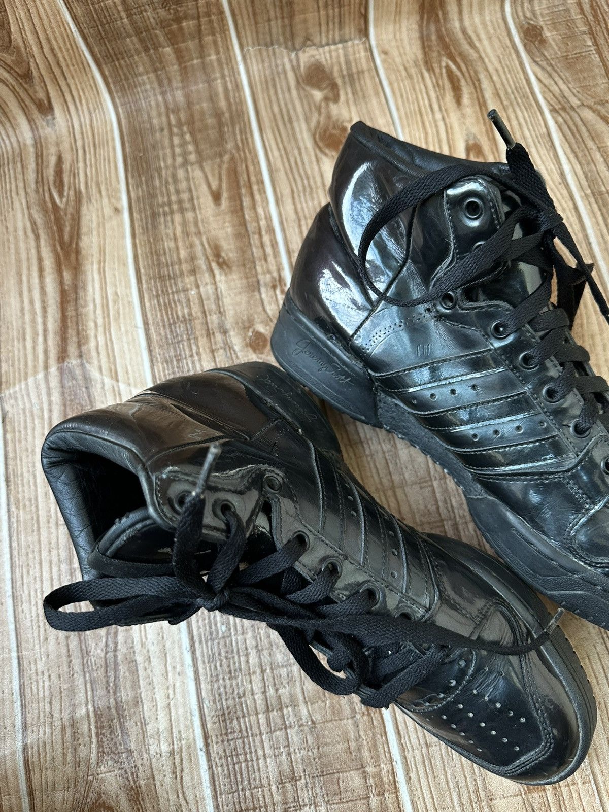 Adidas × Jeremy Scott Ss13 Adidas Jeremy Scott JS Wings 2.0 Patent Black Size US 6.5 / EU 39-40 - 11 Thumbnail