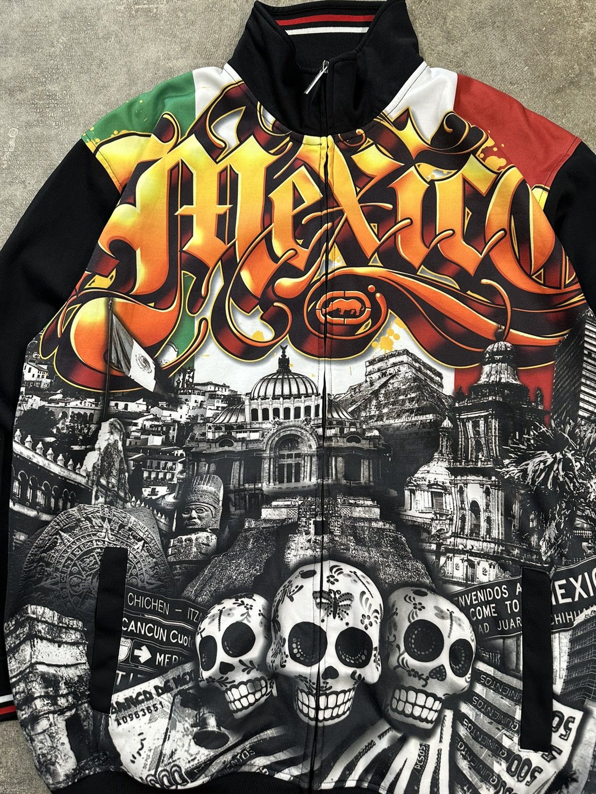 Ecko Unltd. Crazy Y2K 00s Ecko Day Of The Dead Mexico Track Jacket Size US XL / EU 56 / 4 - 5 Thumbnail