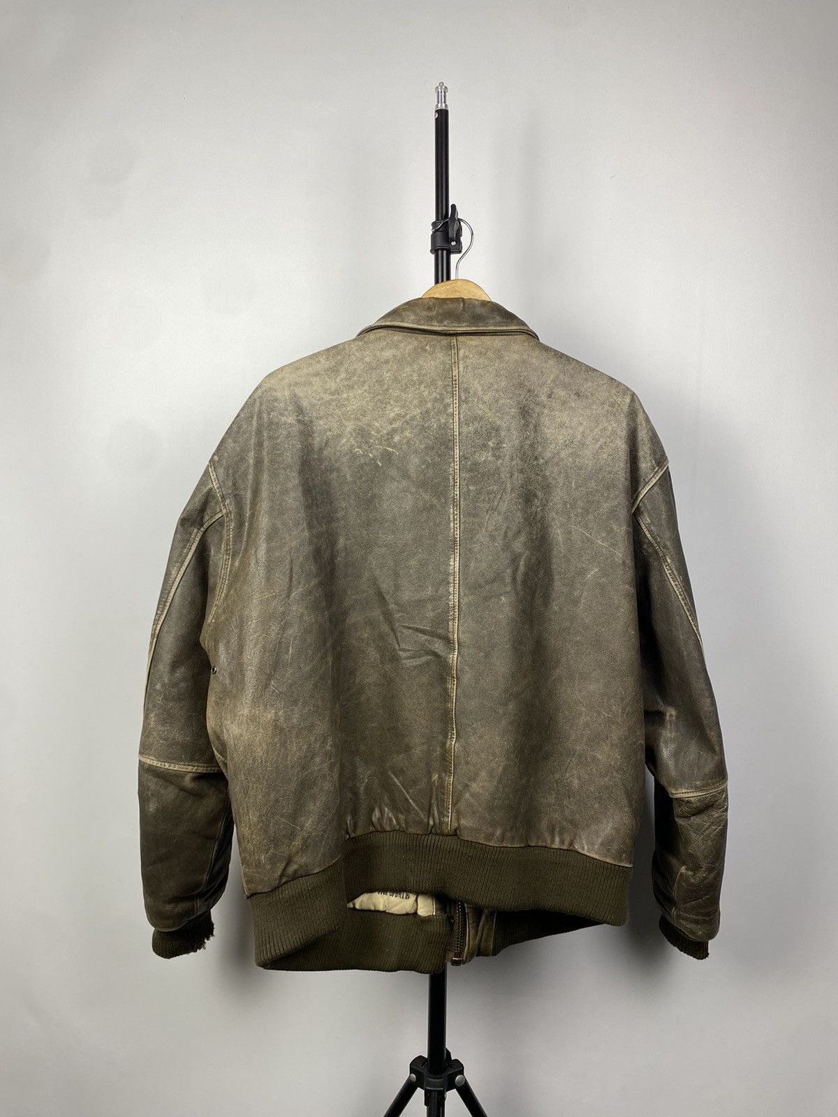 Vintage 🪖VINTAGE FRIEDRICH Aviator BROWN Leather Bomber Jacket Size US M / EU 48-50 / 2 - 15 Thumbnail
