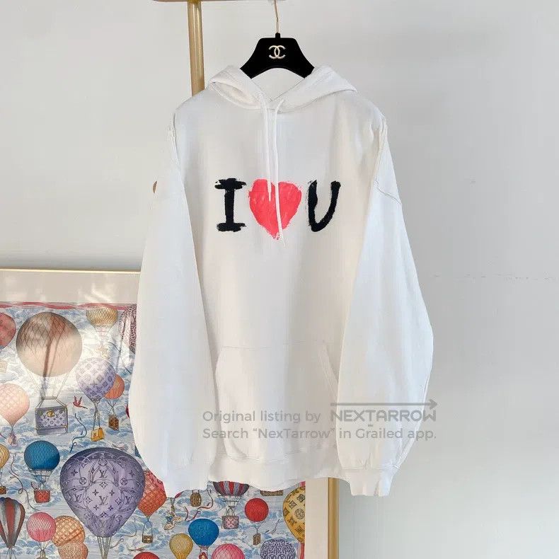 Balenciaga Balenciaga White Letter Hooded Sweatshirt Size US M / EU 48-50 / 2 - 1 Thumbnail
