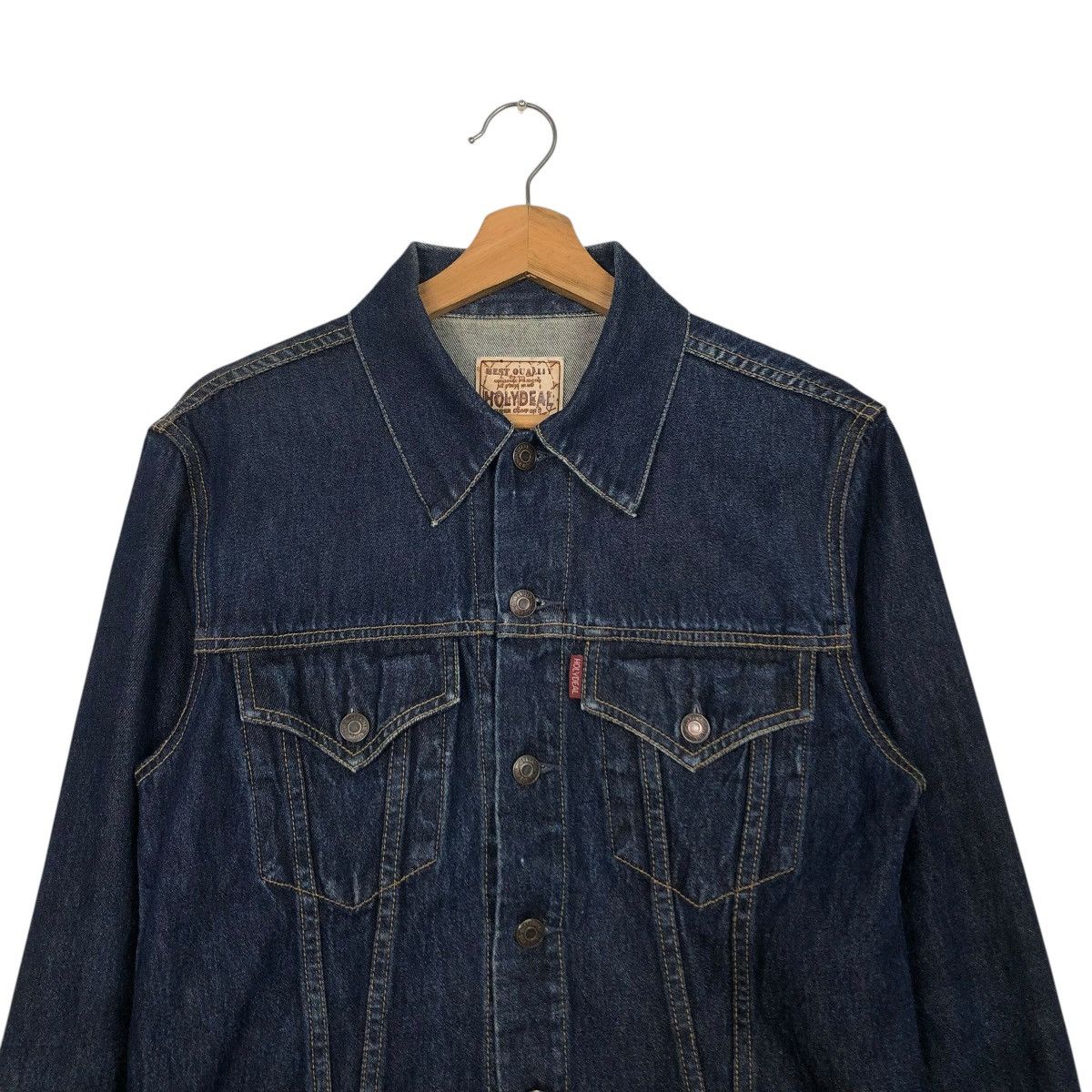 Hysteric Glamour 🔥VINTAGE TRUCKER DENIM JACKET HOLYDEAL CAFE RACER STYLE Size US L / EU 52-54 / 3 - 5 Thumbnail