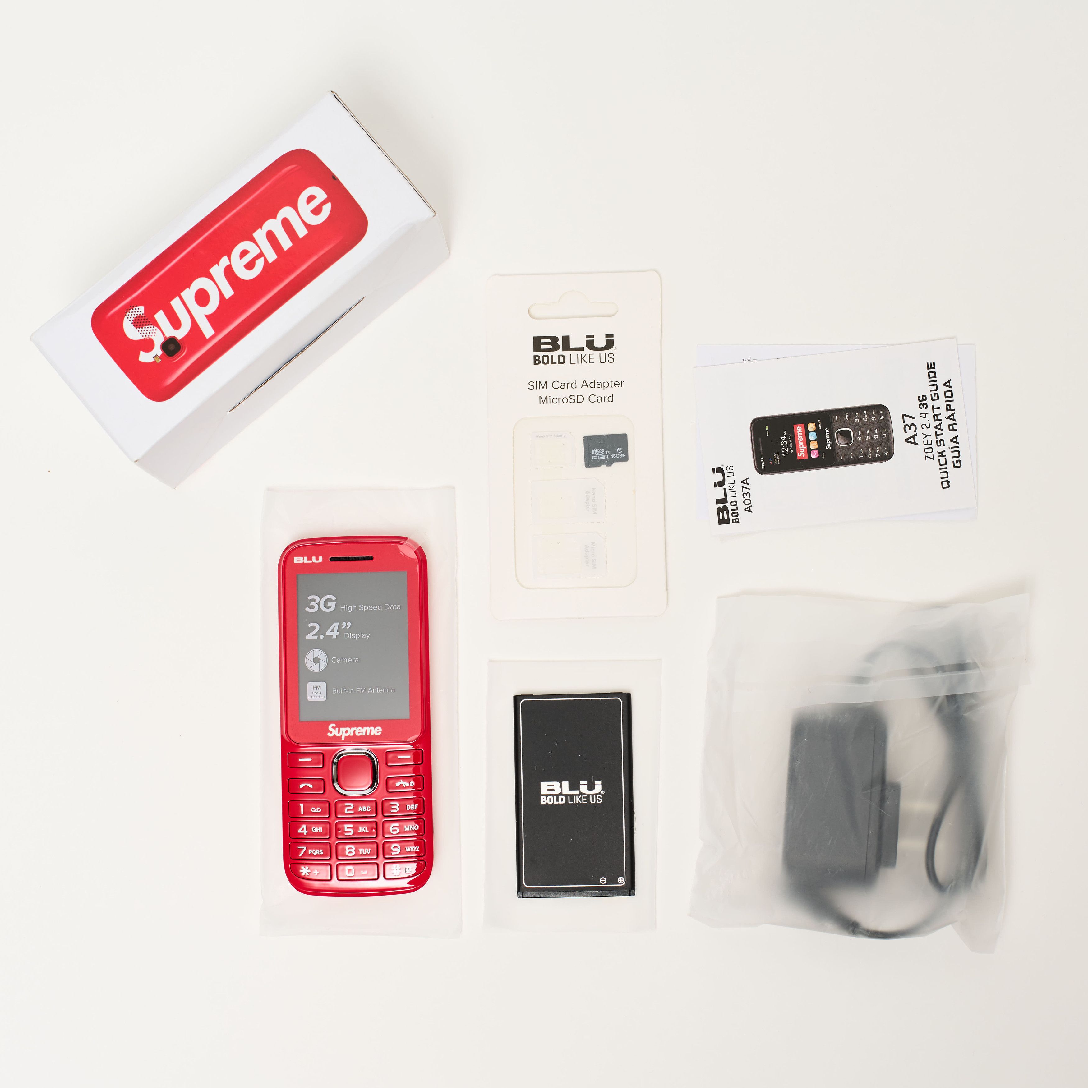 Supreme Supreme Red BLU Burner Trap Phone Grailed