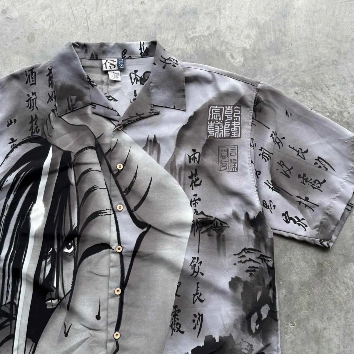 Vintage Vintage Japanese anime style button up shirt size XL Size US XL / EU 56 / 4 - 1 Thumbnail