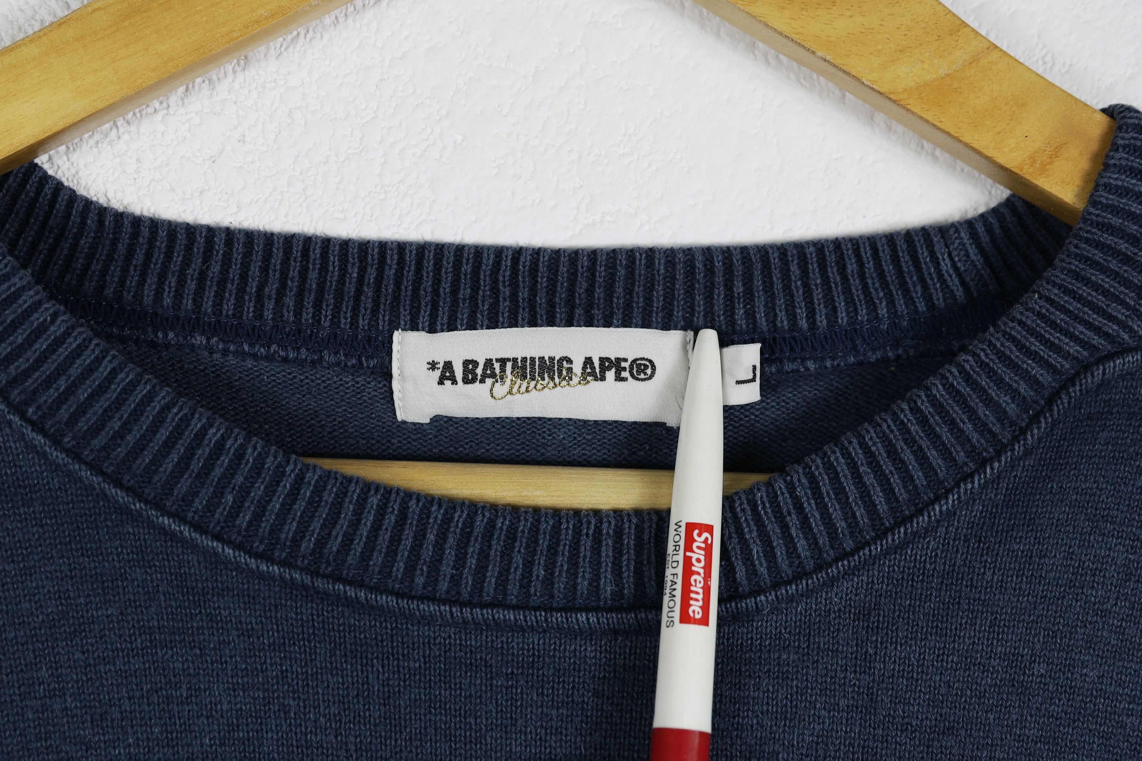 Bape Vintage Bape 93 Logo Embroidered Varsity Sweatshirt Large Size US L / EU 52-54 / 3 - 7 Thumbnail