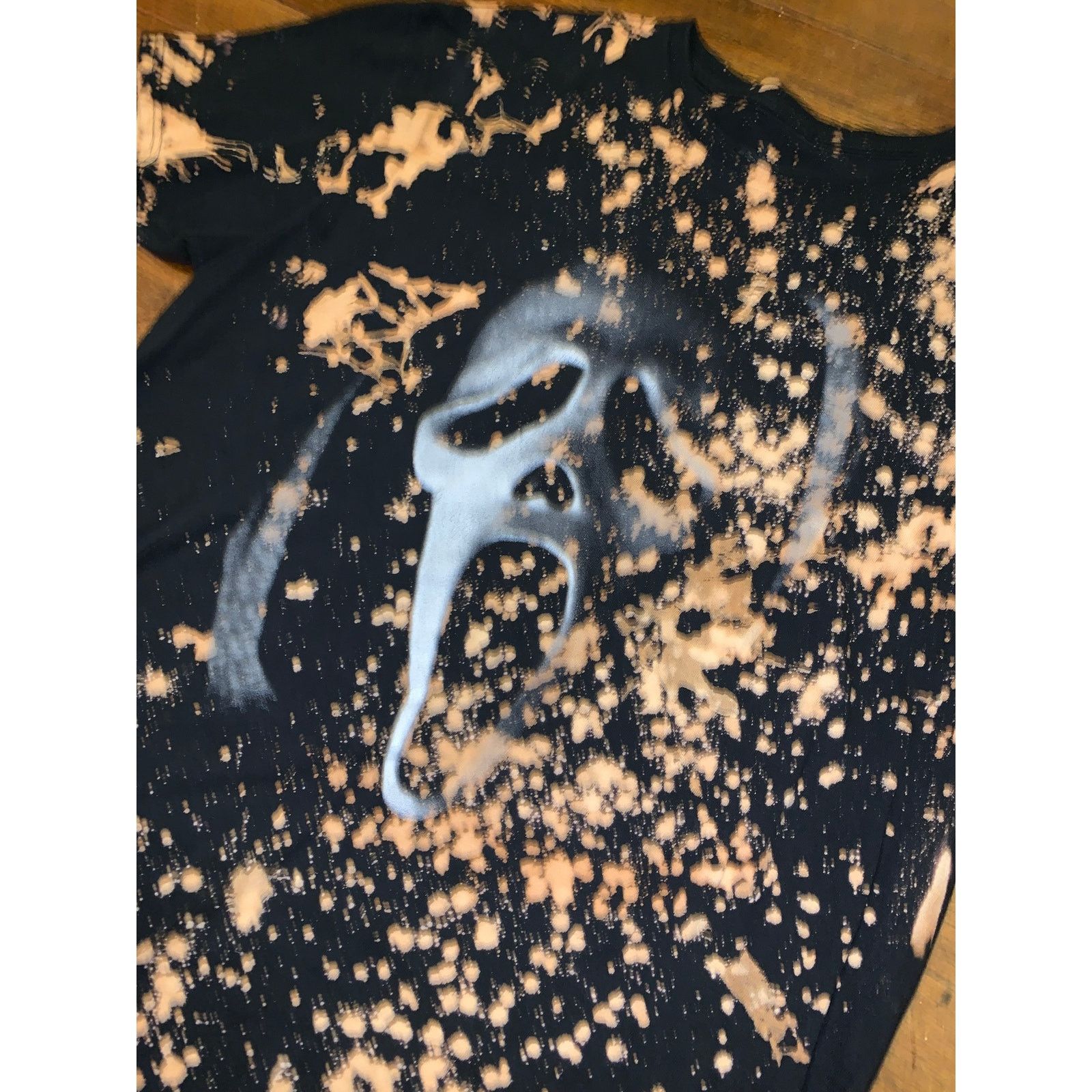 Other Scream Ghost Face Bleach Dye T-Shirt Black Large Size US XL / EU 56 / 4 - 4 Thumbnail
