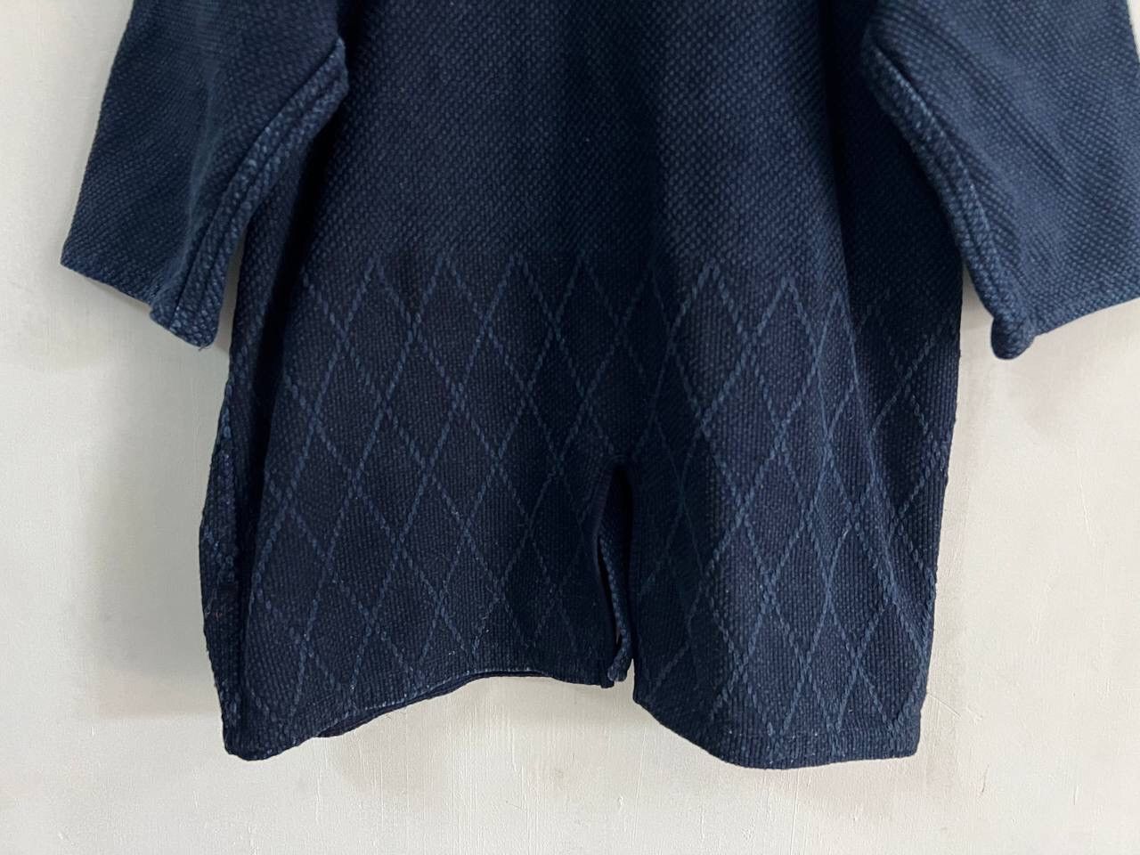 Indigo Kendo Uniform Dyed Boro Japan Kimono Size US L / EU 52-54 / 3 - 13 Thumbnail
