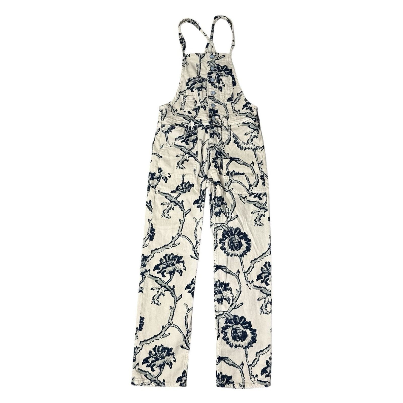Anthropologie Anthropologie PILCRO The Painters Floral Denim Overalls 24 Size 24" / US 00 / IT 34 - 2 Thumbnail