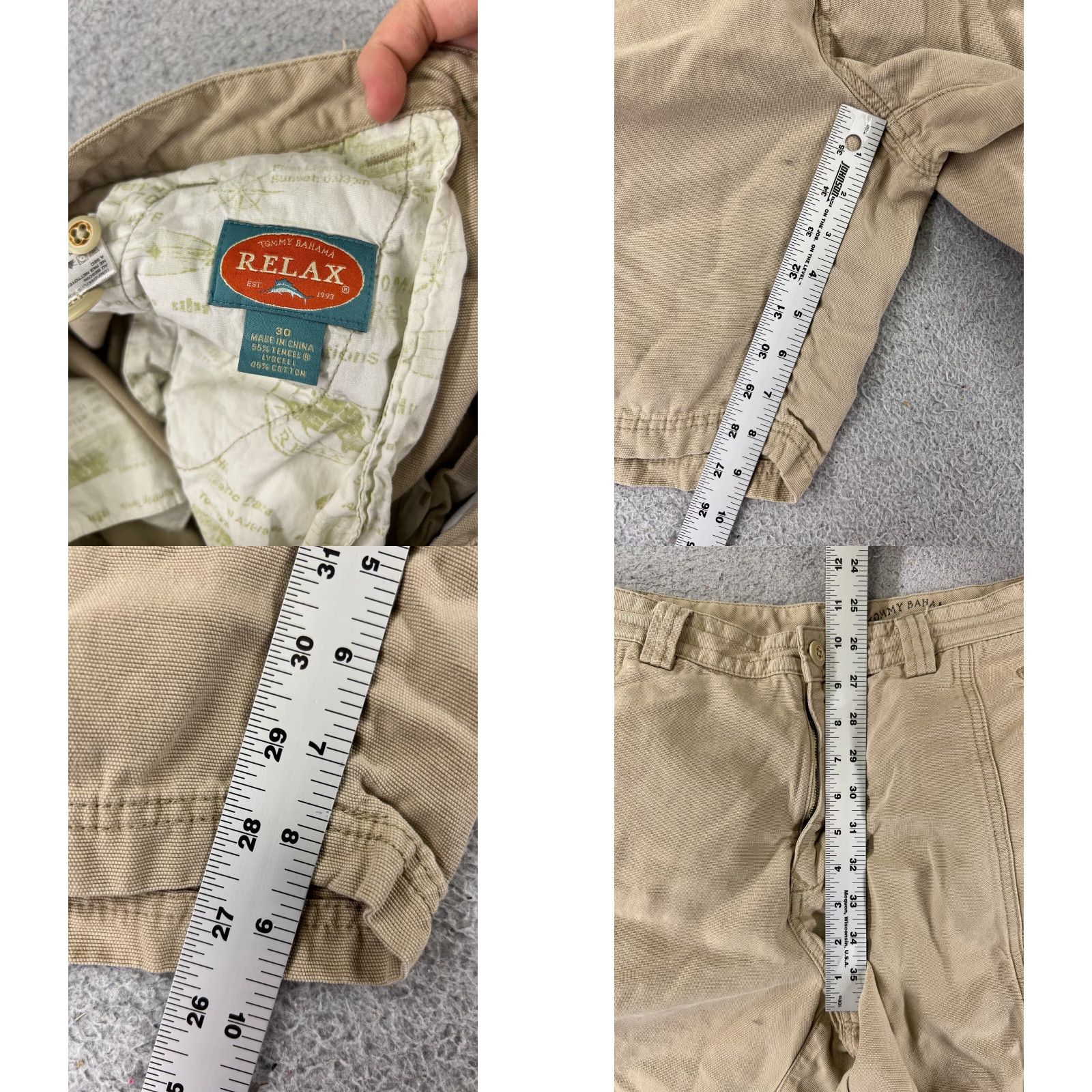 Tommy Bahama Tommy Bahama Shorts Men 30 Beige Tencel Cotton Blend Cargo Beach Resort Vacation Size US 30 / EU 46 - 8 Thumbnail
