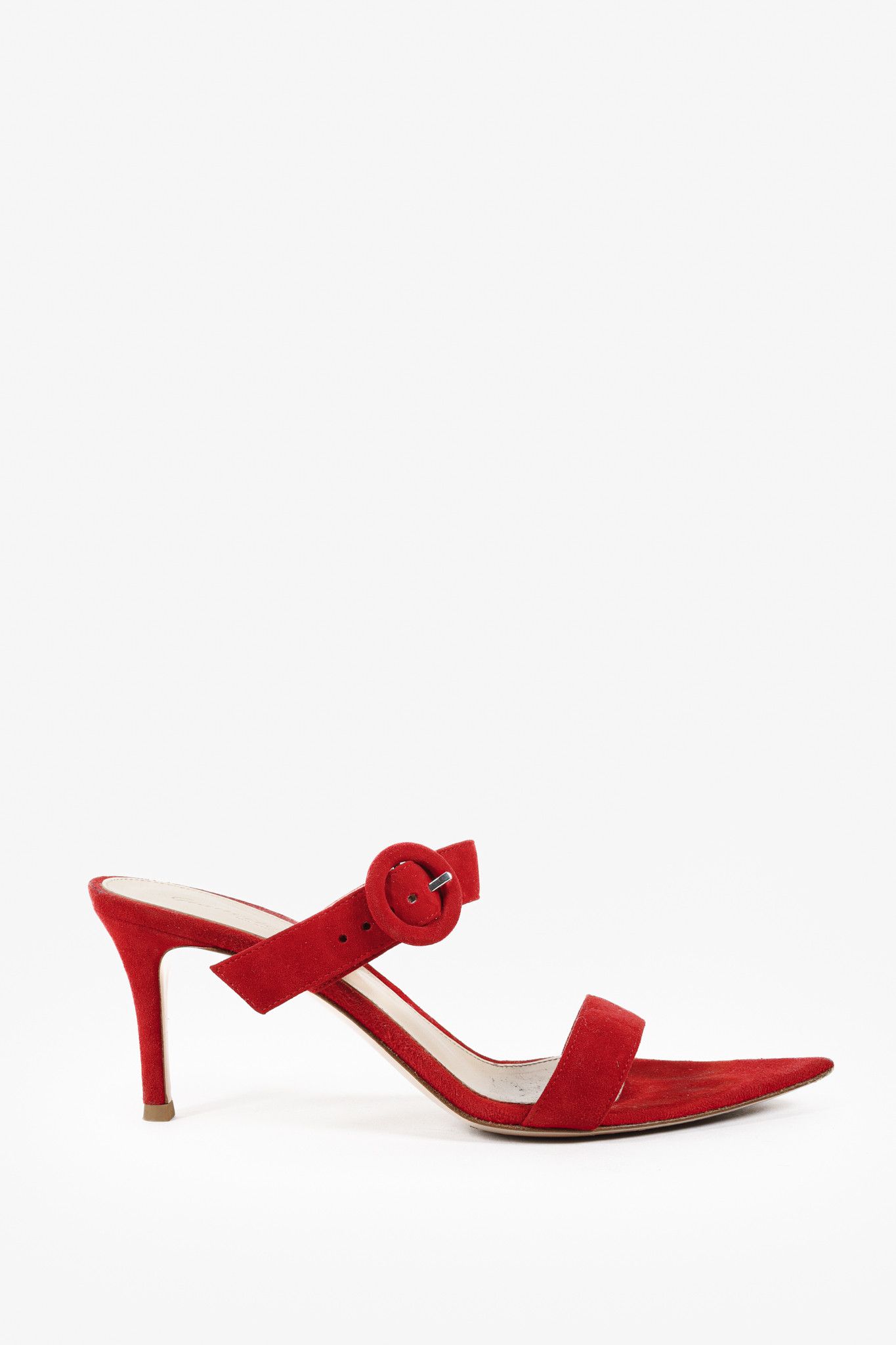 Gianvito Rossi Gianvito Rossi Red Chamois Suede Heel Sandals Size US 6.5 / IT 36.5 - 1 Thumbnail