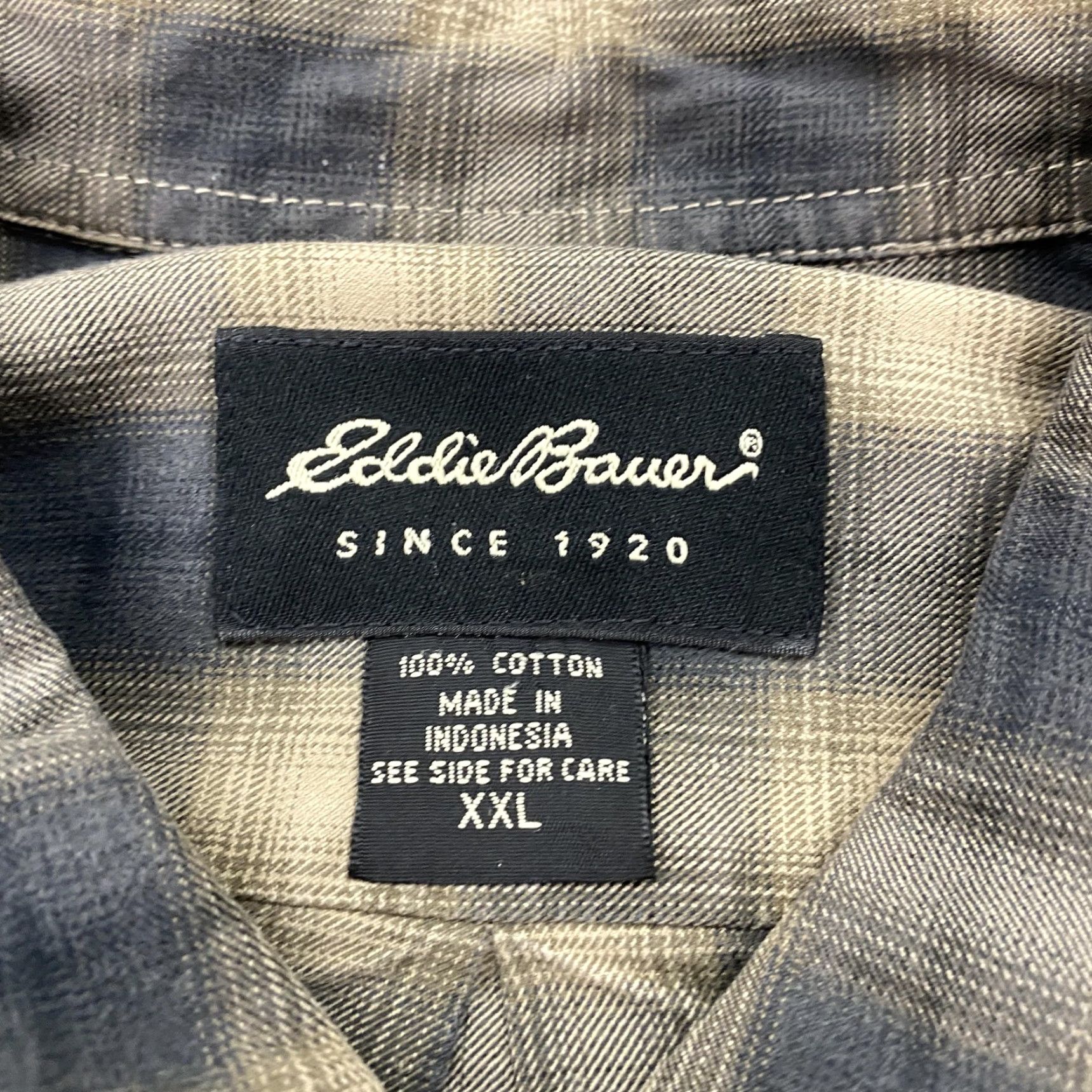 Eddie Bauer Eddie Bauer Mens Shirt 2XL Gray Plaid Button-Up Cotton Long Sleeve Casual Size US XXL / EU 58 / 5 - 5 Thumbnail