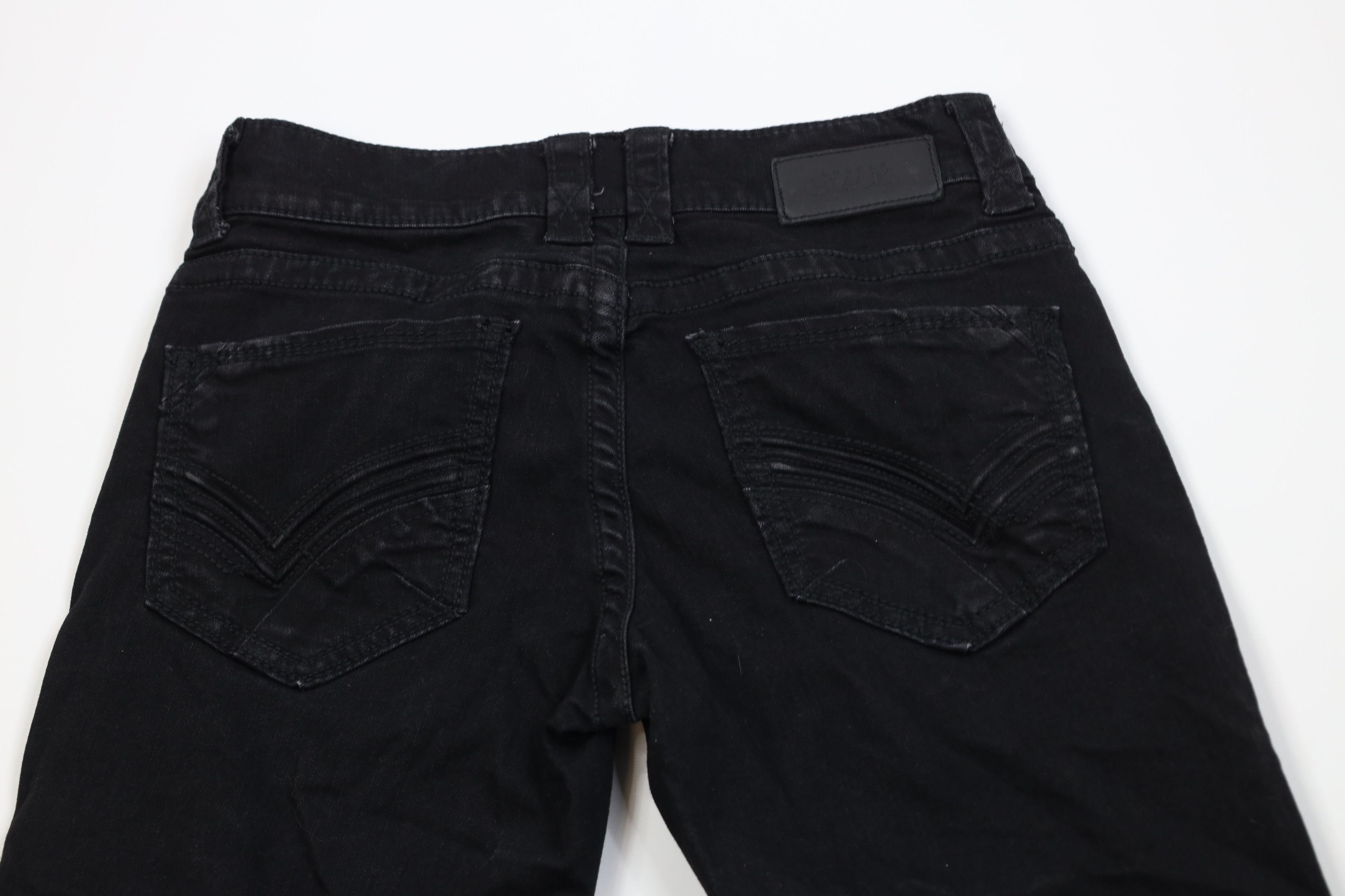 Vintage Buckle Black Thick Stitch Fit No 9 Straight Leg Denim Jeans Size US 29 - 9 Thumbnail