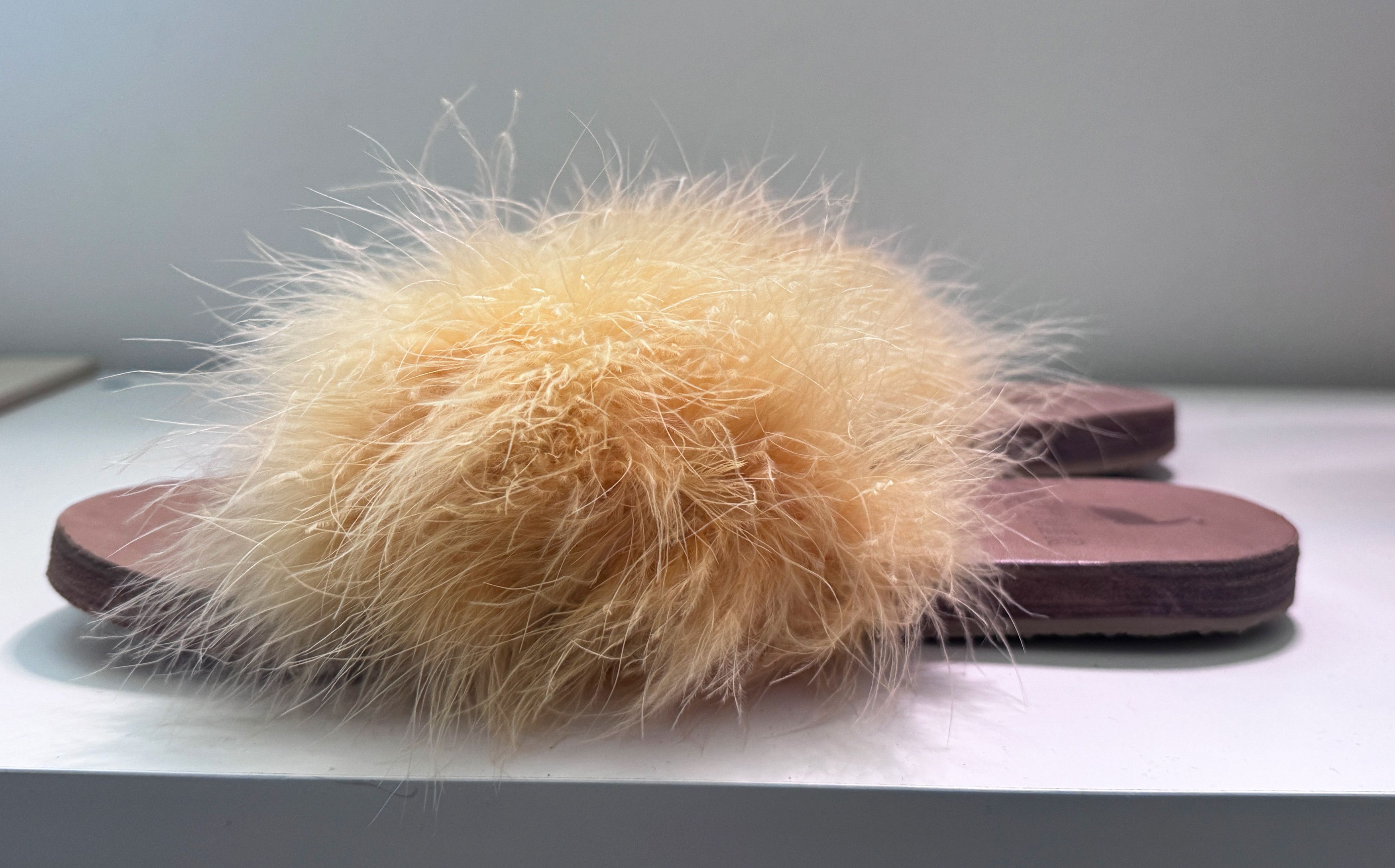 Brother Vellies Brother Vellies Lamu Marabou Sandals Yellow EU 40 US 10 Size US 10 / IT 40 - 5 Thumbnail