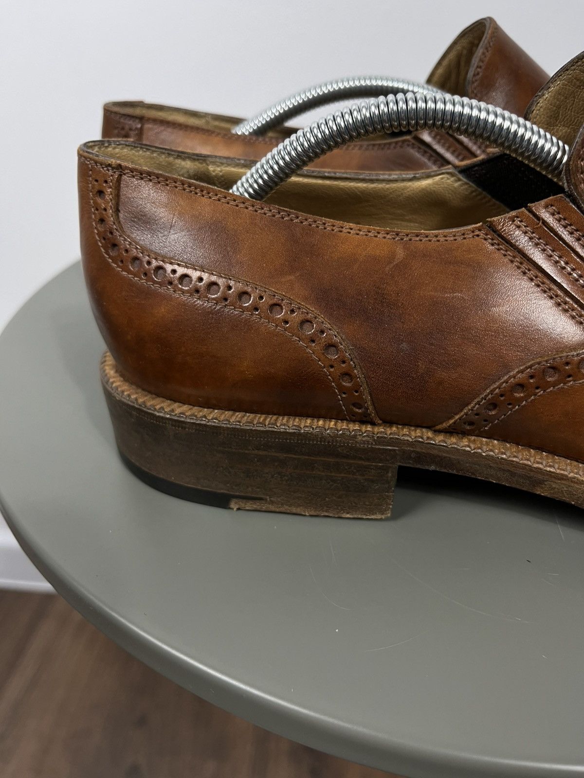 Gravati Gravati Brown Leather Brogue Slip On Dress Shoes US 7 EU 40 Size US 7 / EU 40 - 5 Thumbnail