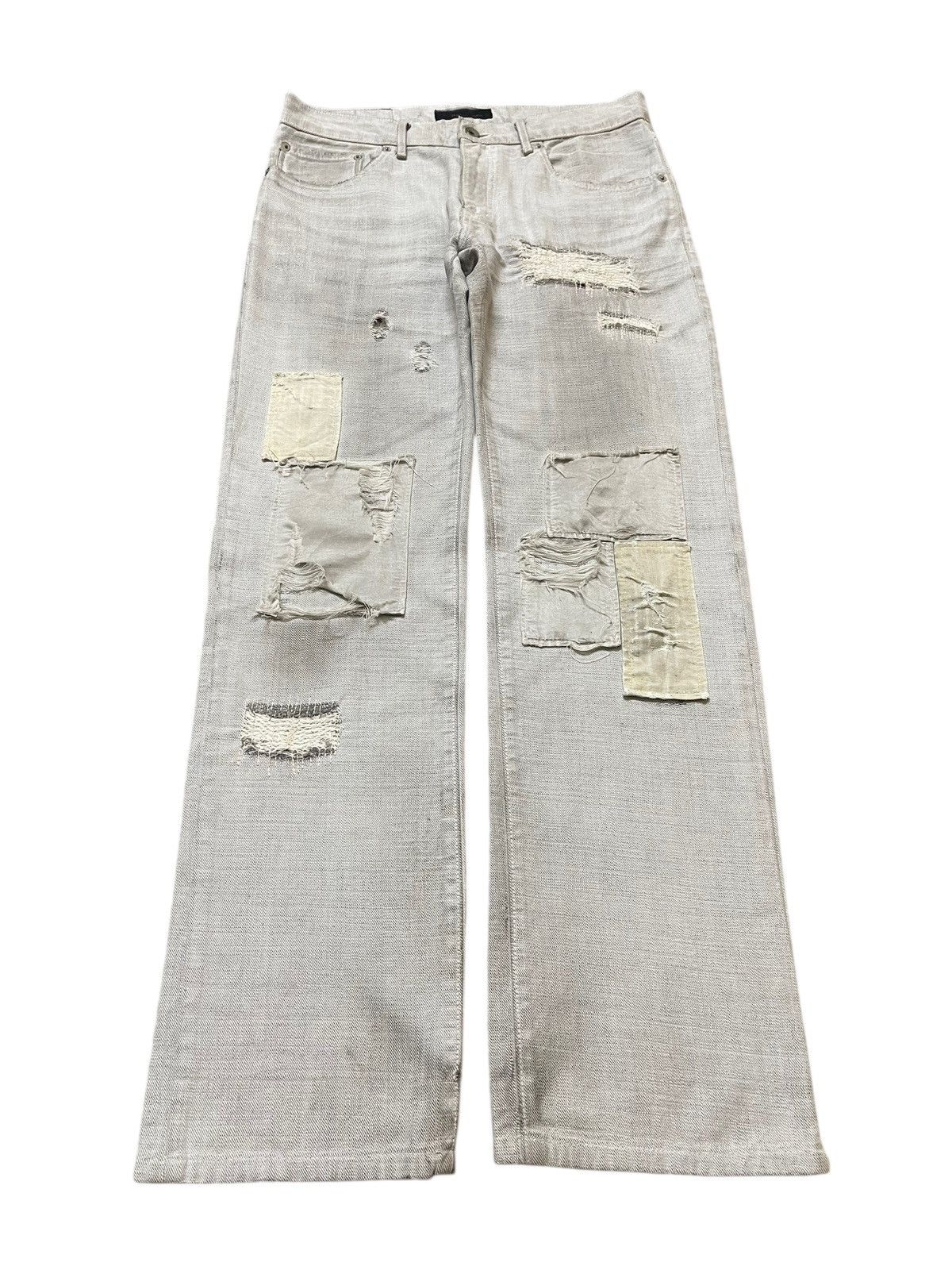 14th Addiction Vintage Japanese Helb Mud Faded Wash Distress Patches Jeans Size US 31 - 1 Thumbnail
