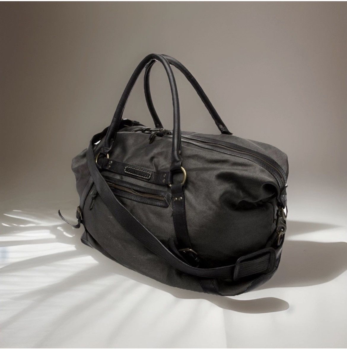 John Varvatos Canvas Leather Duffle Bag Size ONE SIZE - 2 Thumbnail