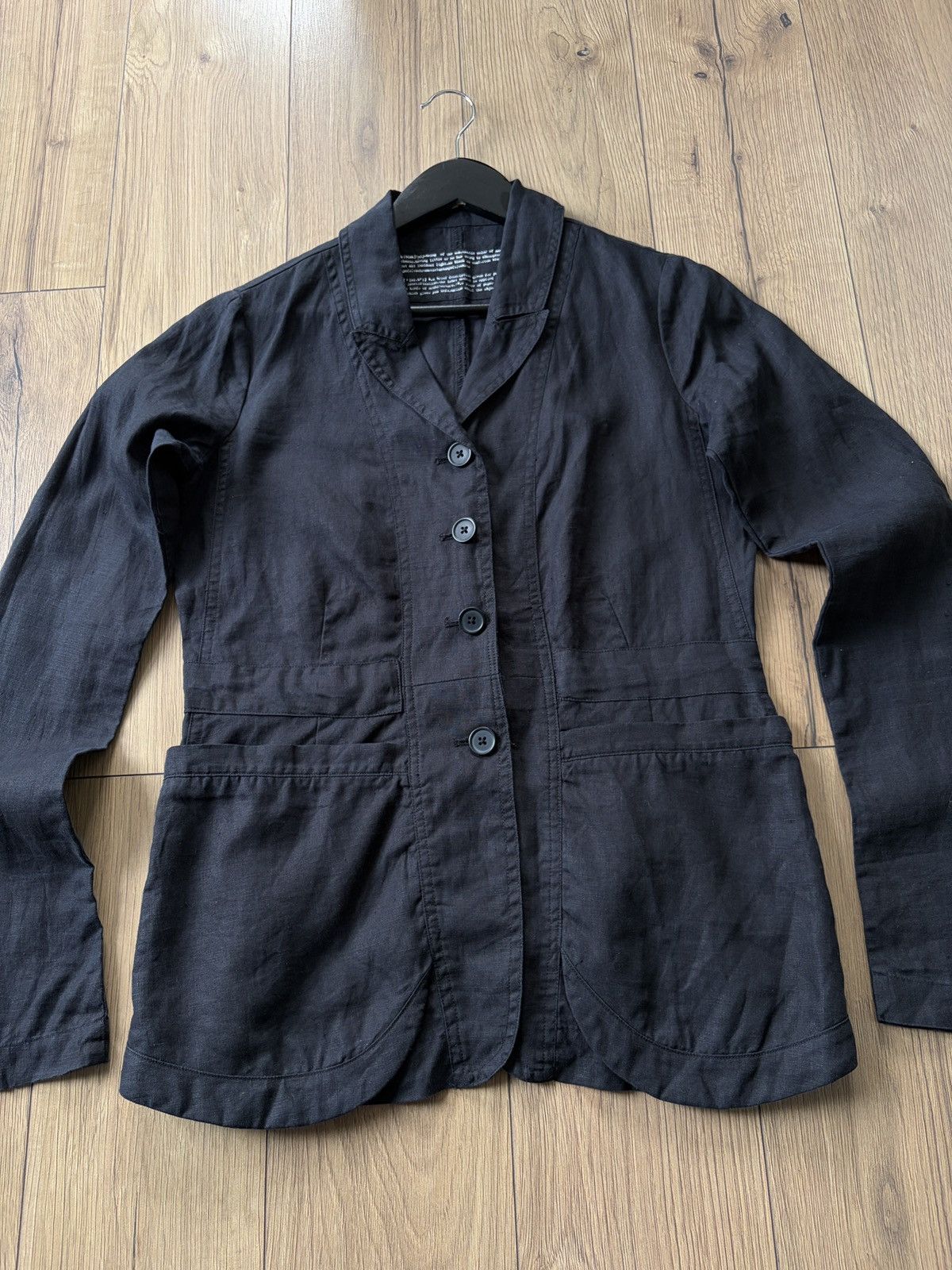 Rundholz Rundholz Black Linen Avant Garde Jacket Size XS / US 0-2 / IT 36-38 - 2 Thumbnail
