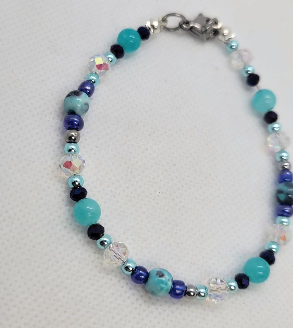 Handmade Mulan Rain Stone, Amazonite, Hematite, Austrian Glowing Bout Size ONE SIZE - 3 Thumbnail