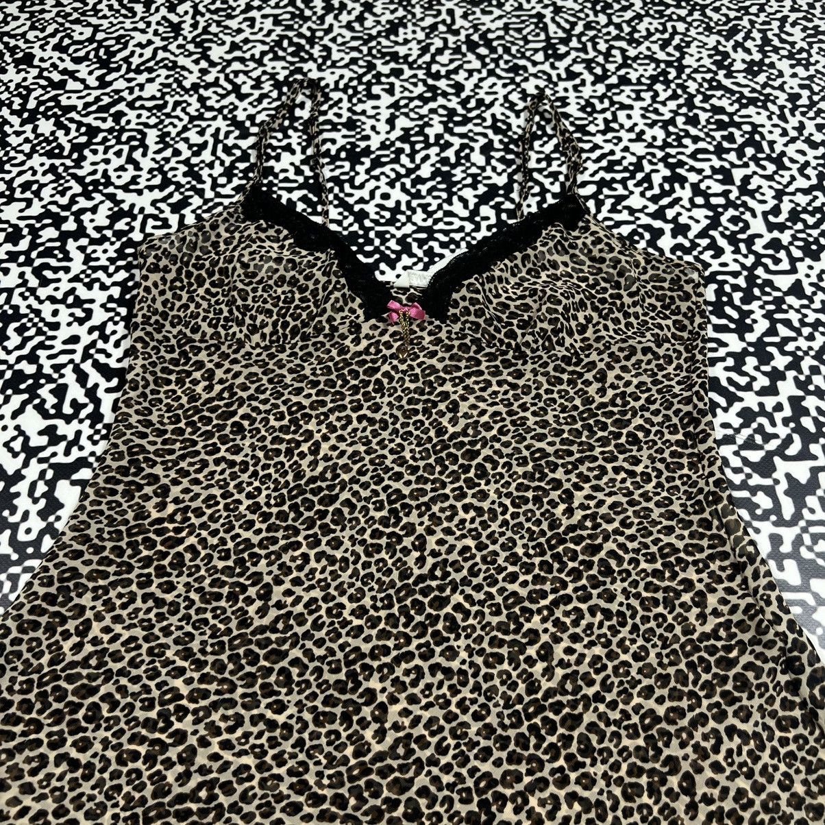 Vintage Vintage Y2K Leopard Mesh Sexy Nightie Mini Dress Retro Style Size S / US 4 / IT 40 - 7 Thumbnail