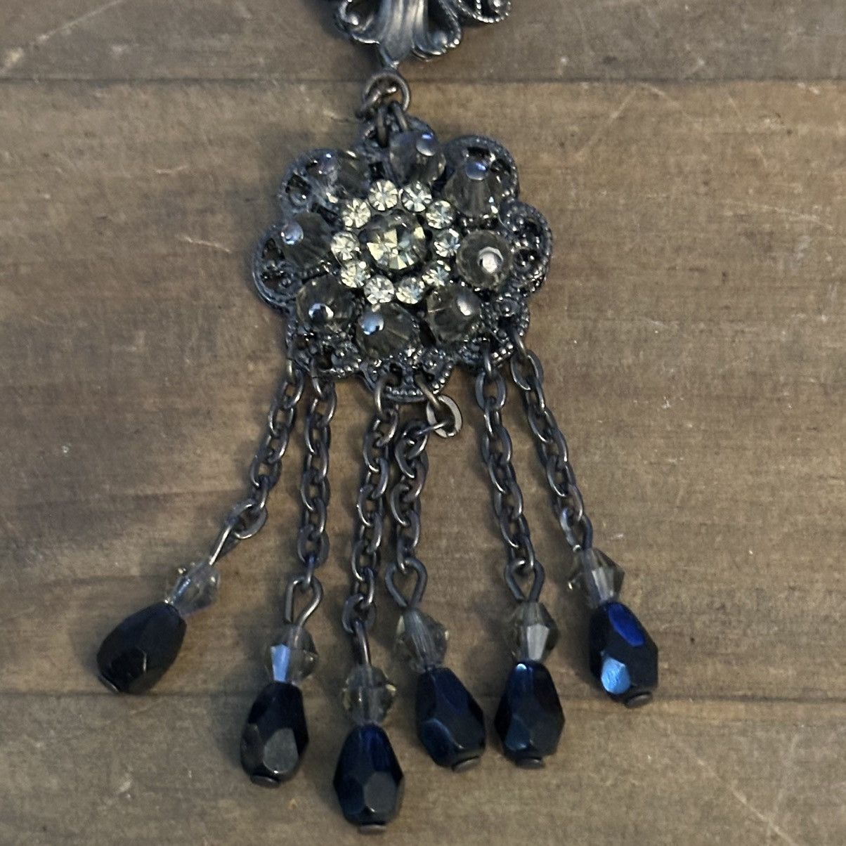 Miriam Haskell Miriam Haskell crystal flower tassel necklace Size ONE SIZE - 3 Thumbnail