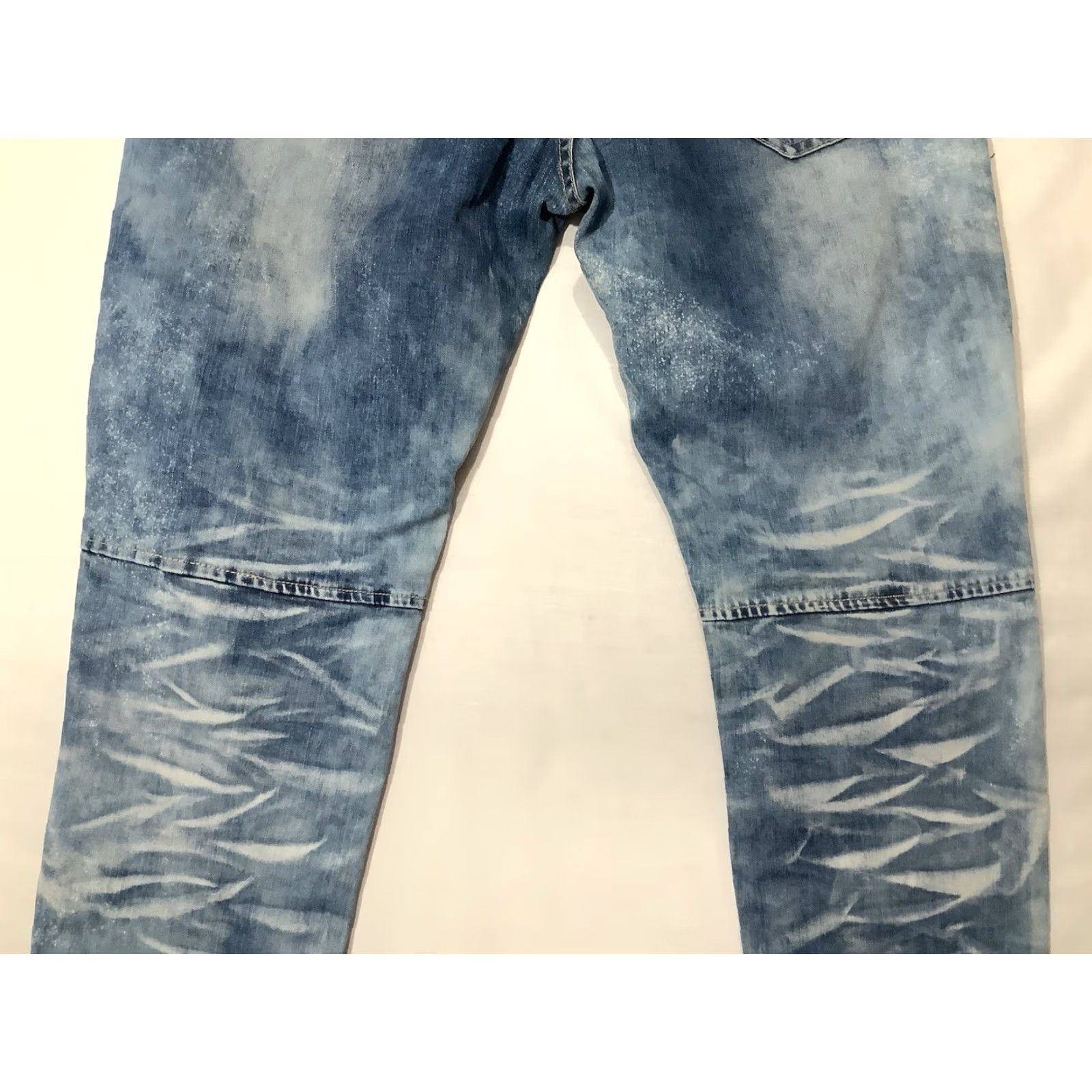 Denime VICTORIOUS Jeans Blue 38X32 Men Biker Denim Tapered Scrunched Moto 5-Pocket Design Jeans Men Accessories? Size US 38 / EU 54 - 7 Thumbnail