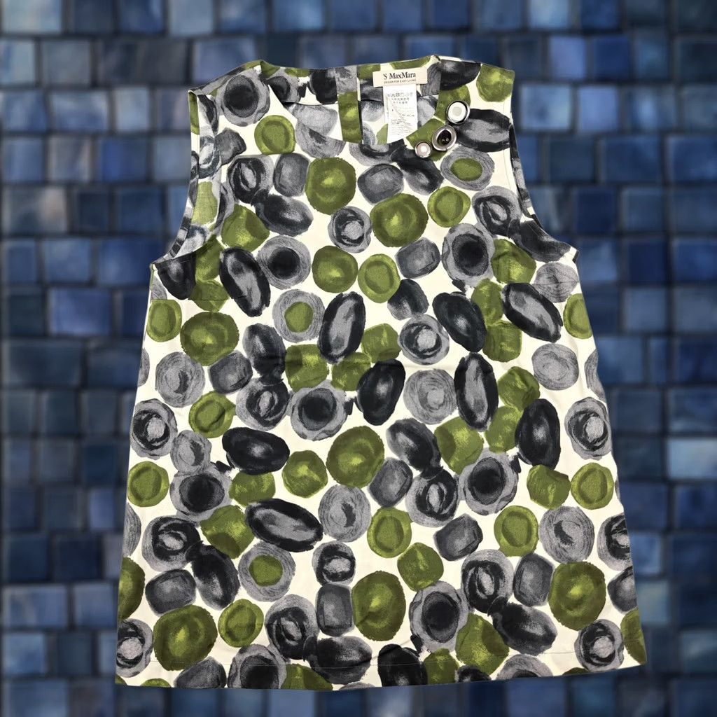 Max Mara 'S MaxMara Blouse Womens 8 Multicolor Polka Dot Sleeveless Embellished Top Size M / US 6-8 / IT 42-44 - 1 Thumbnail