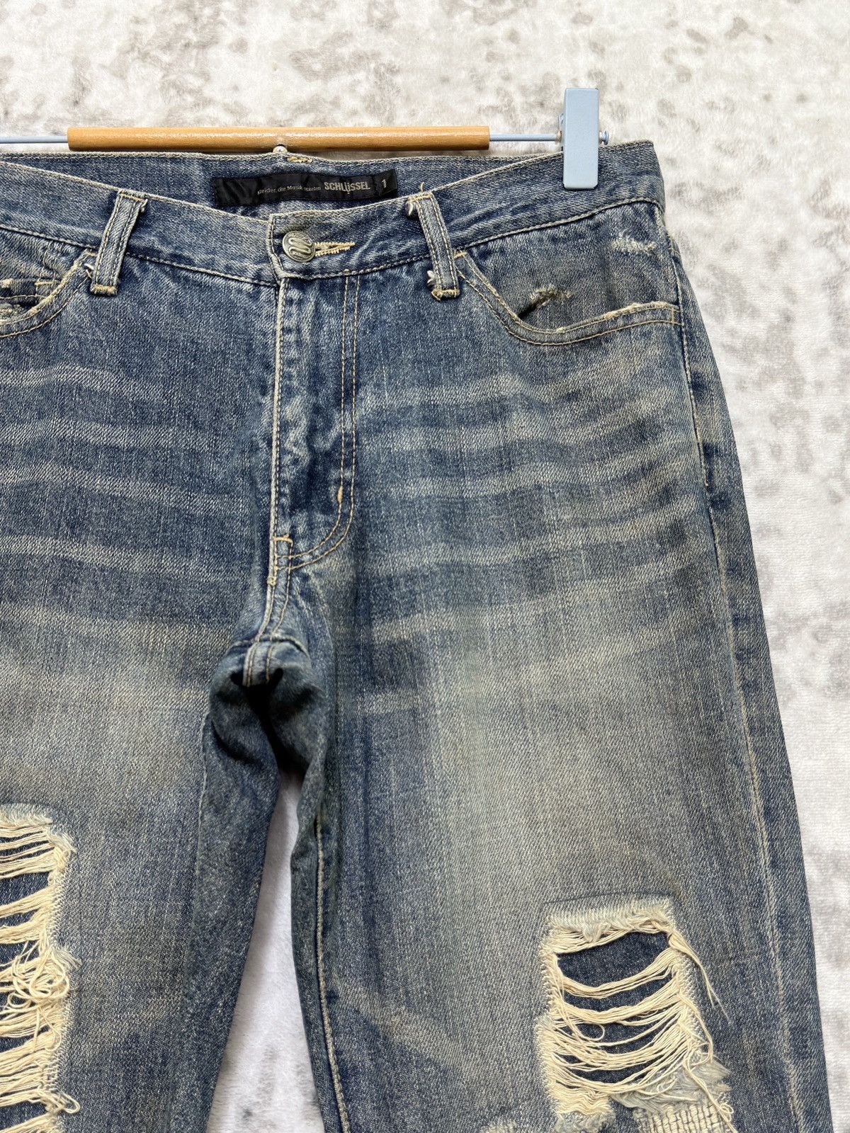 Schlussel Schlussel Distressed Snake Patch Y2K Grunge Denim Jeans Size US 29 - 5 Thumbnail