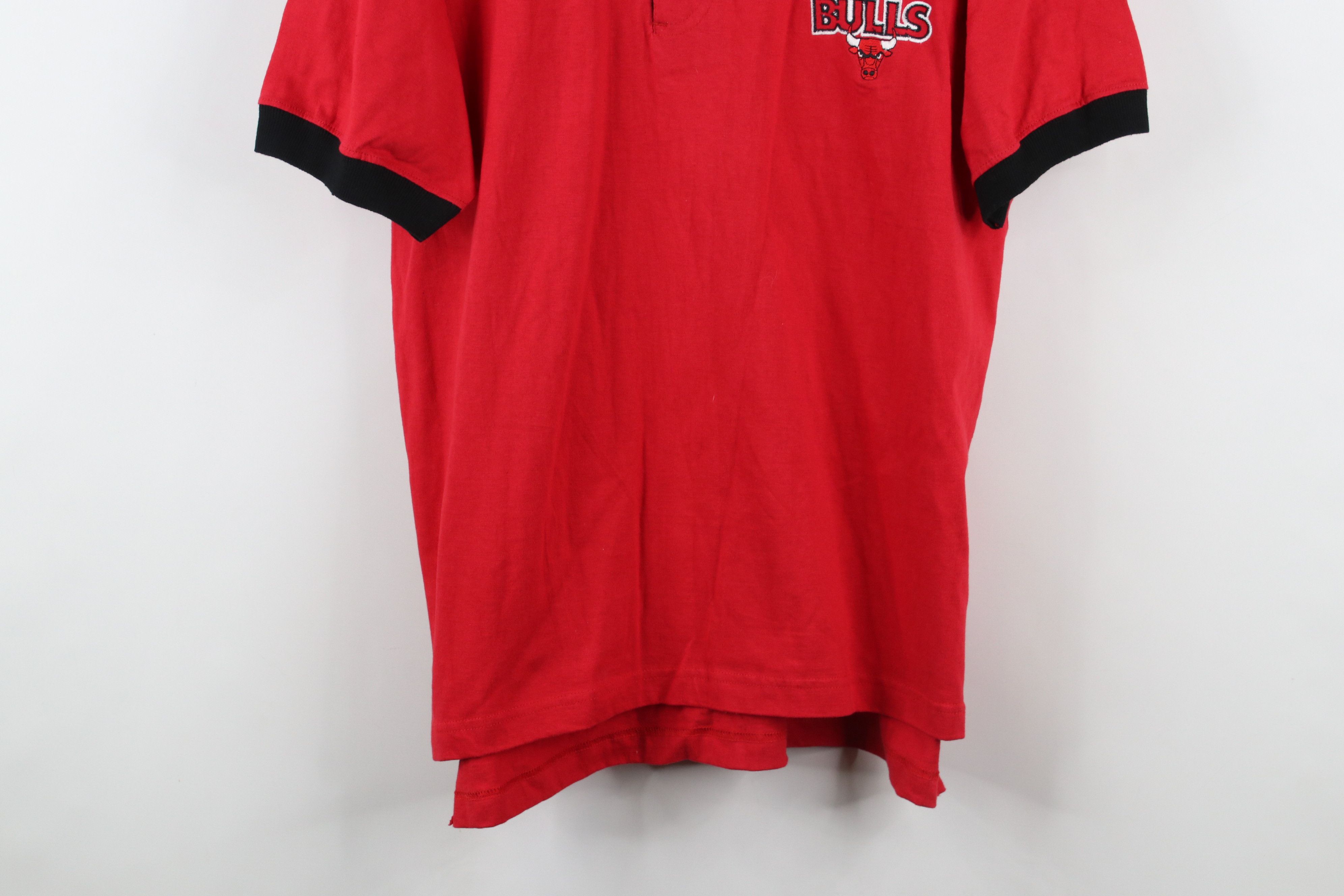 Vintage Vintage 90s Spell Chicago Bulls Basketball Polo Shirt Red Size US M / EU 48-50 / 2 - 3 Thumbnail