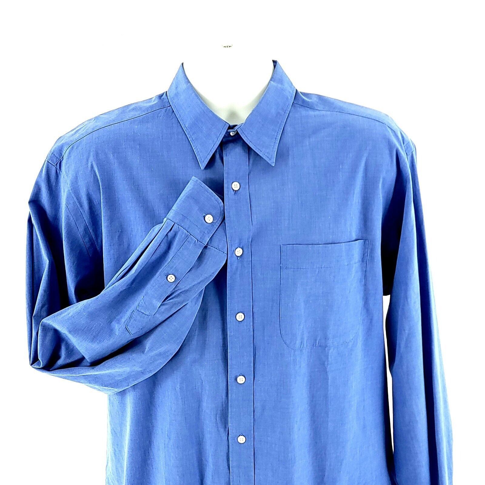 Nordstrom Nordstrom Relaxed Classic Blue 16-36 Pocket Front Collared D Size US M / EU 48-50 / 2 - 1 Thumbnail