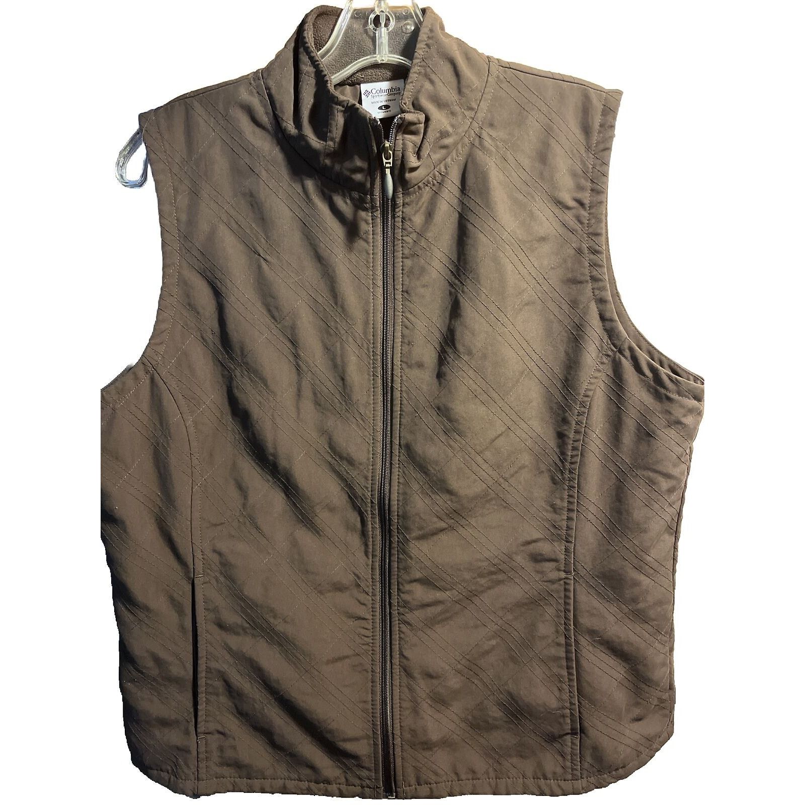 Columbia Columbia Women’s L Brown Full Zip Sleeveless Polyester Vest Size L / US 10 / IT 46 - 1 Thumbnail