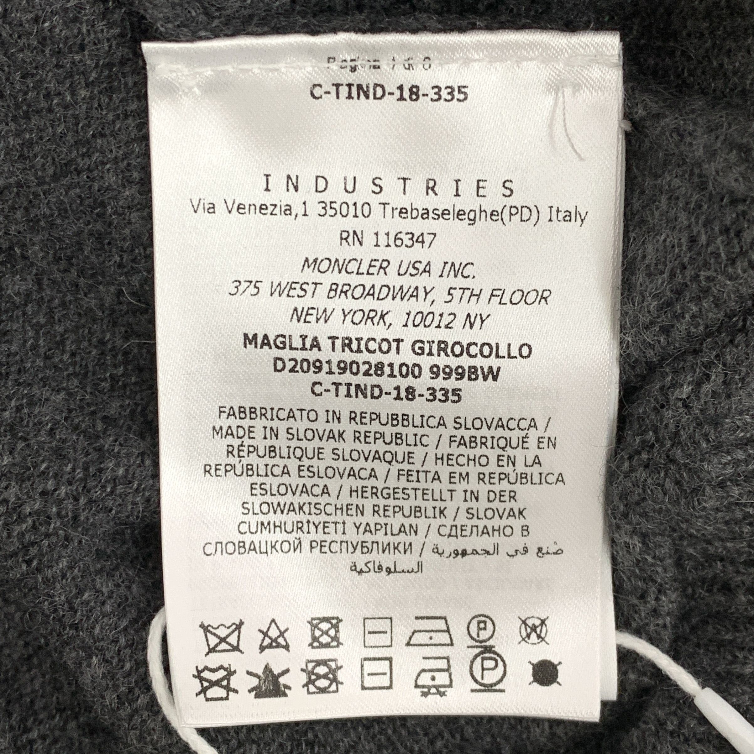 Moncler Moncler Maglia Tricot Cashmere Sweater Dark Gray (L) Size US L / EU 52-54 / 3 - 8 Thumbnail