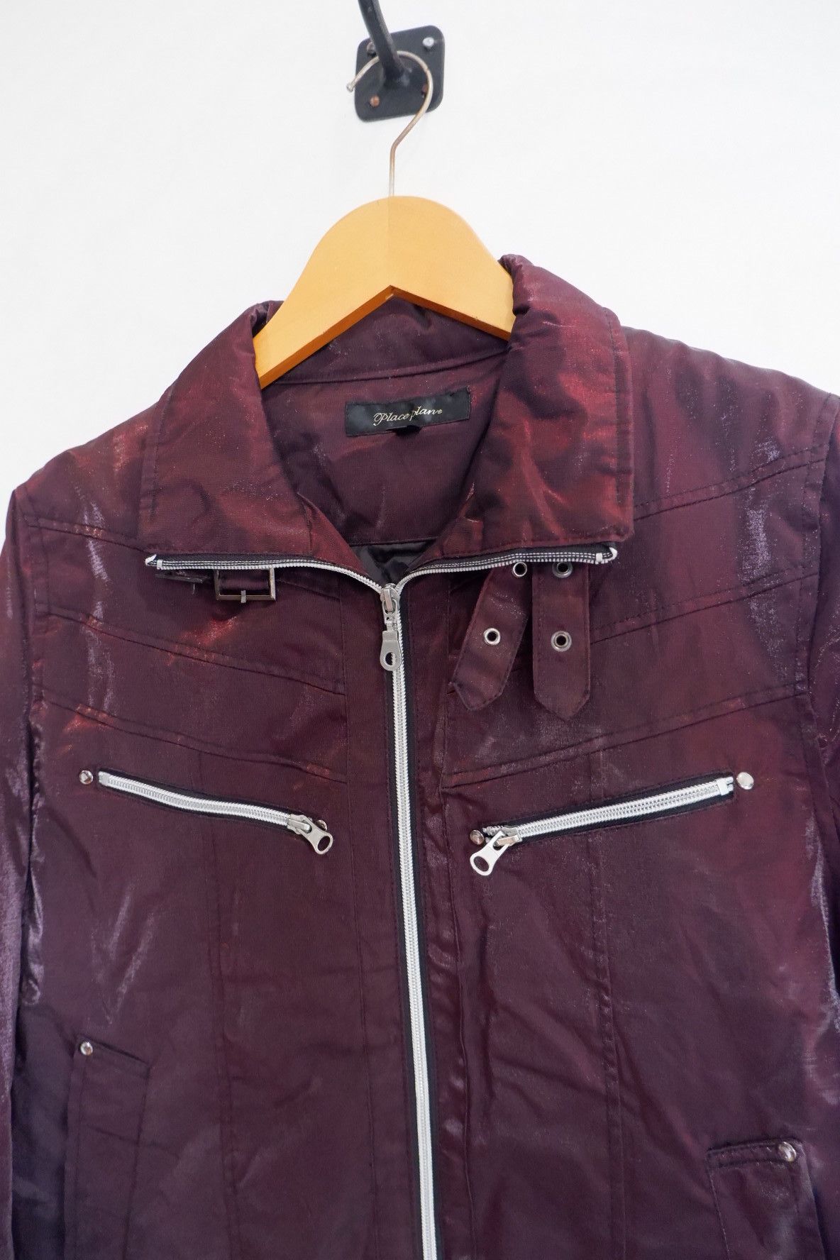 If Six Was Nine Vintage Japan Place Plan Polyester Biker Jacket Size US L / EU 52-54 / 3 - 3 Thumbnail