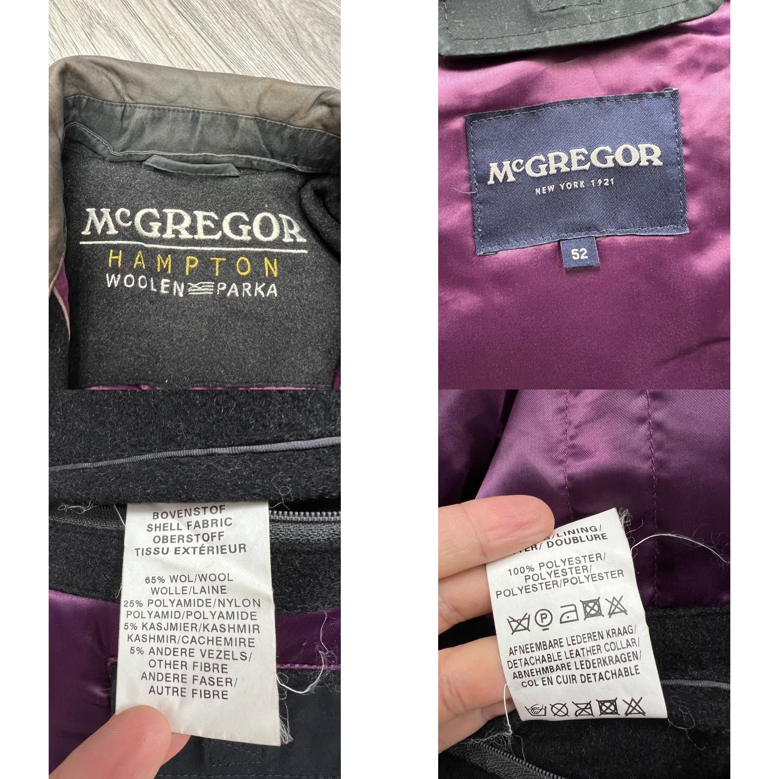 McGregor VINTAGE McGregor Parka Jacket Mens XL Wool Cashmere Blend Dark gray Size US XL / EU 56 / 4 - 9 Thumbnail