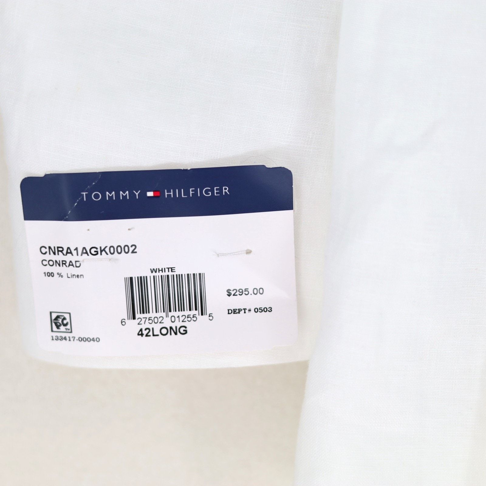 Tommy Hilfiger Tommy Hilfiger Men's White Linen Suit Sport Coat Size 42L Size 42L - 6 Thumbnail