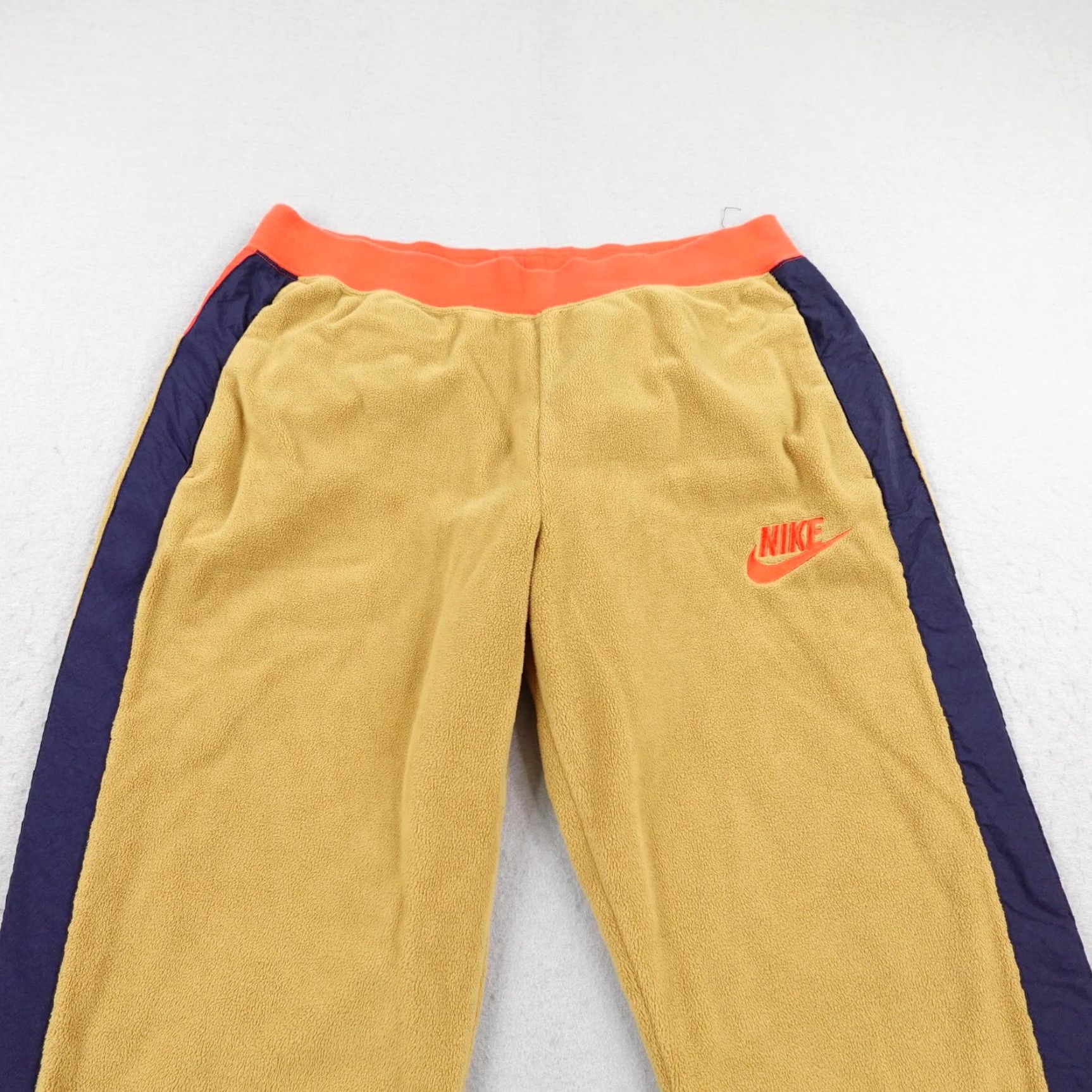 Nike Nike Pants Womens M Beige Orange Blue NSW Polar Tracksuit Fleece Joggers Size 32" / US 10 / IT 46 - 2 Thumbnail