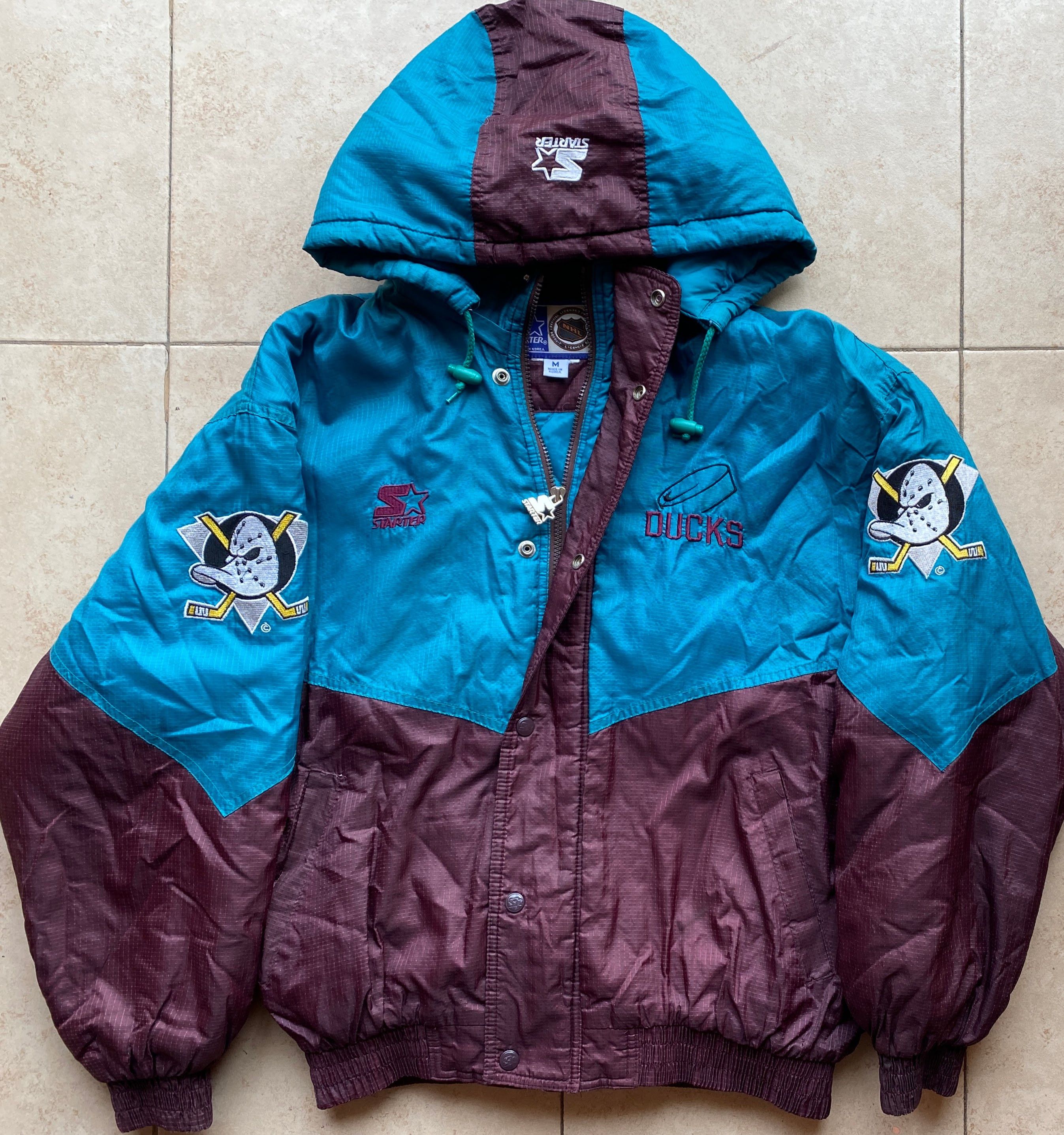 Starter Anaheim Mighty Ducks 90s STARTER puffer teal NHL vtg Size US M / EU 48-50 / 2 - 1 Thumbnail