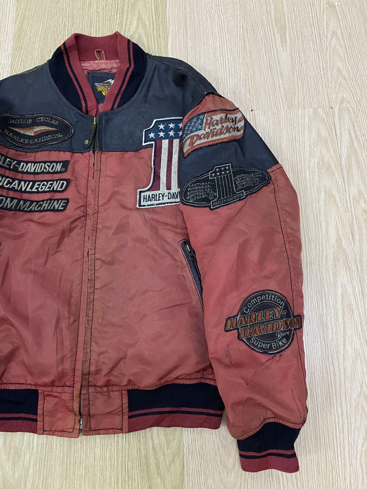 Harley Davidson × Vintage Vintage Harley Davidson Superbike Series Leather part jacket Size US L / EU 52-54 / 3 - 5 Thumbnail
