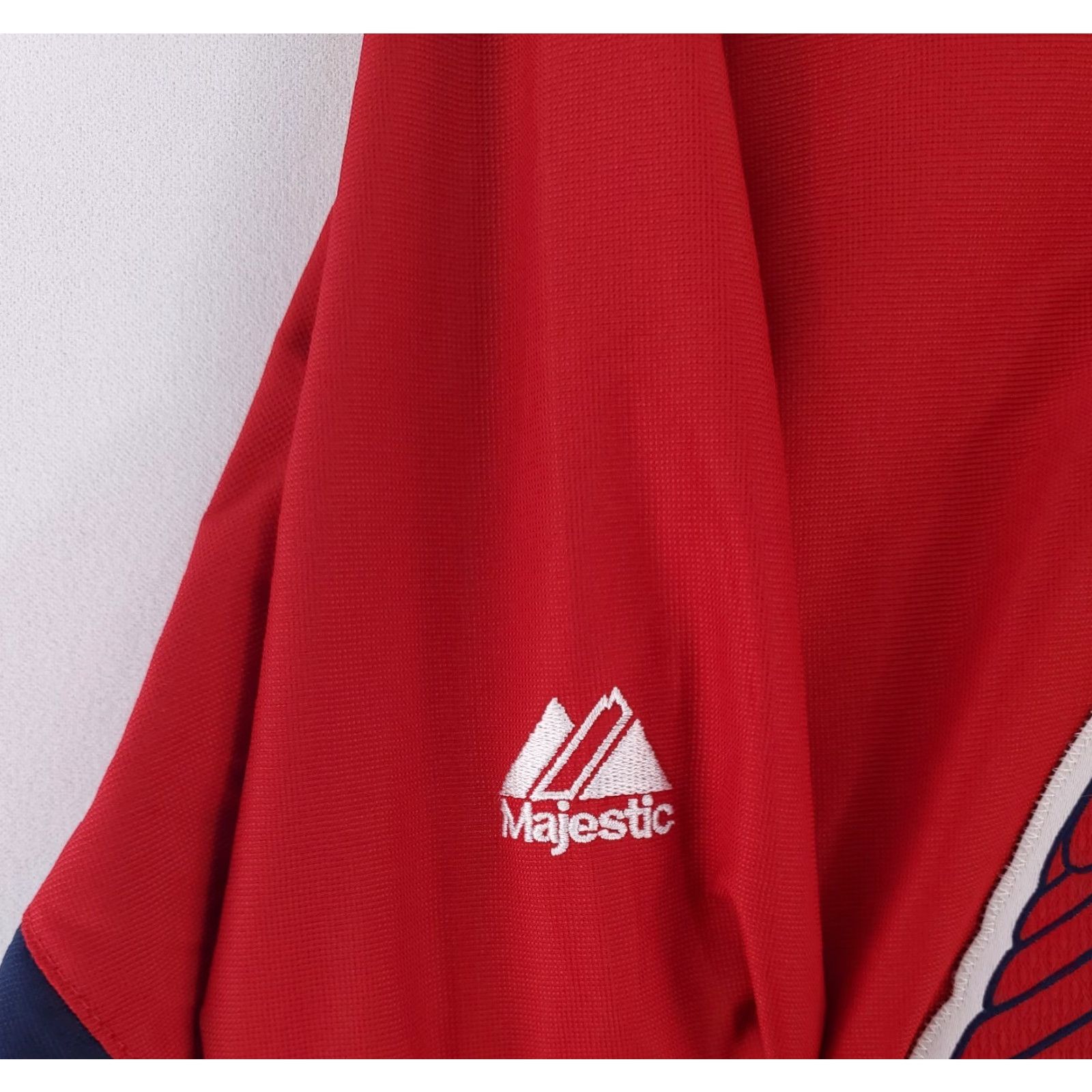 Vintage Majestic Cool Base 1/4 Zip Pullover Windbreaker St Louis Cardinals Red Mens L Size US L / EU 52-54 / 3 - 3 Thumbnail