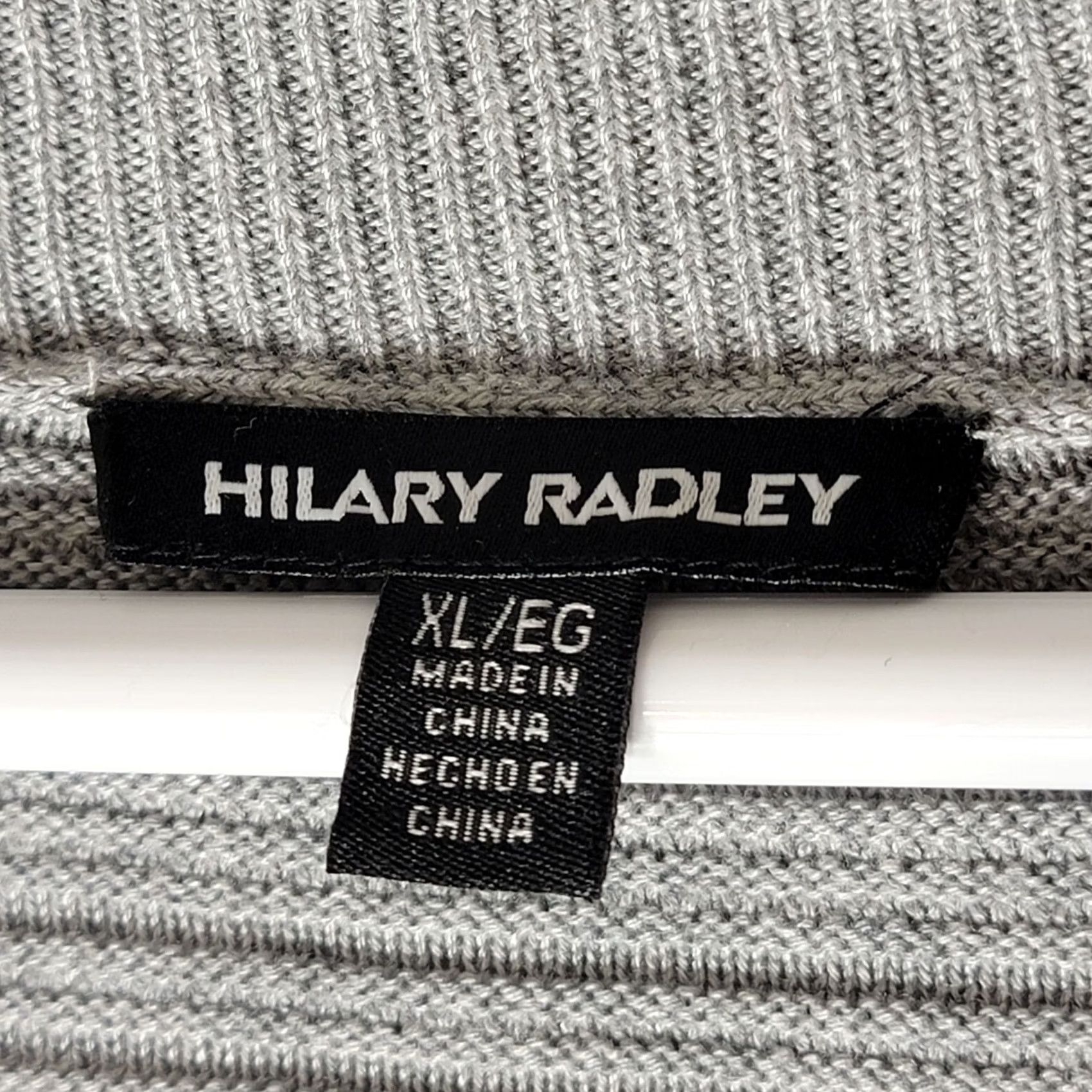 Vintage Hilary Radley Sweater Womens XL Viscose Knit Ribbed Vneck Casual Gray Tunic Size XL / US 12-14 / IT 48-50 - 6 Thumbnail