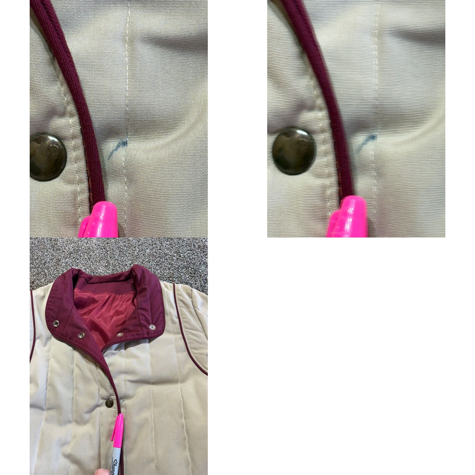 Vintage VINTAGE Saril Womens Jacket Quilted Maroon Lined USA Made Chore Coat Ivory L Size L / US 10 / IT 46 - 9 Thumbnail