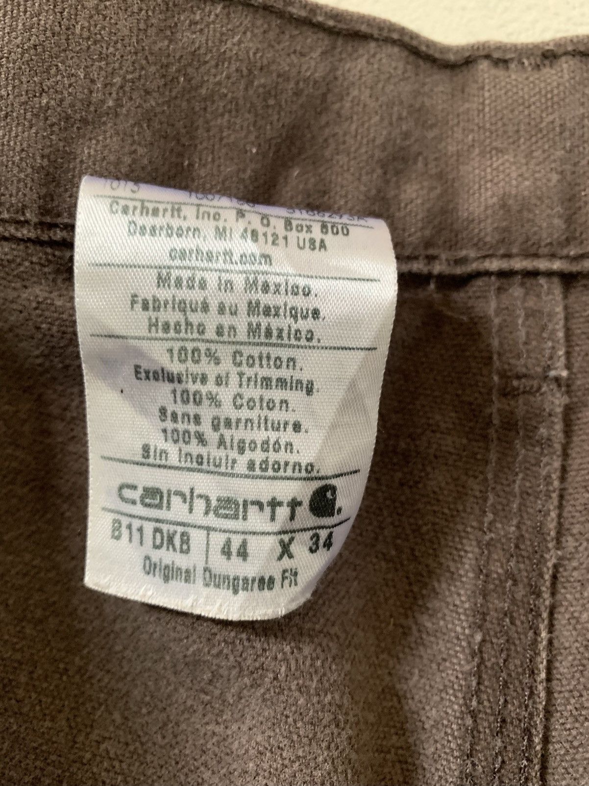 Carhartt Carhartt Duck Canvas Carpenter Dark Brown (B11-DKB) Size US 44 / EU 60 - 8 Thumbnail