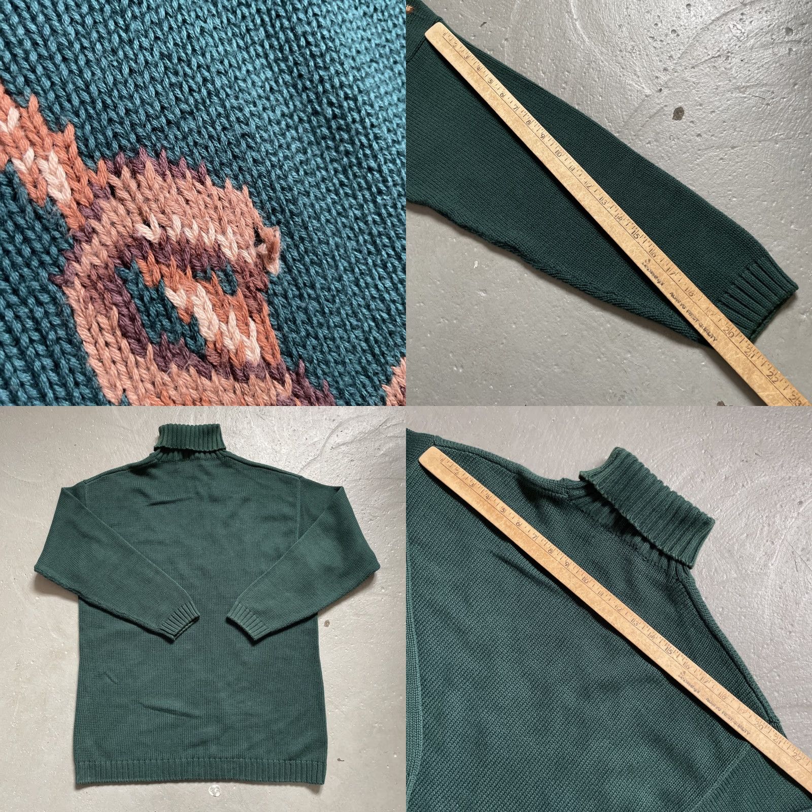 Ralph Lauren VINTAGE Polo Ralph Lauren Clubs Riding Turtleneck Knit Equestrian Sweater M Green Polo Ralph Lauren Shirts? Size US M / EU 48-50 / 2 - 8 Thumbnail