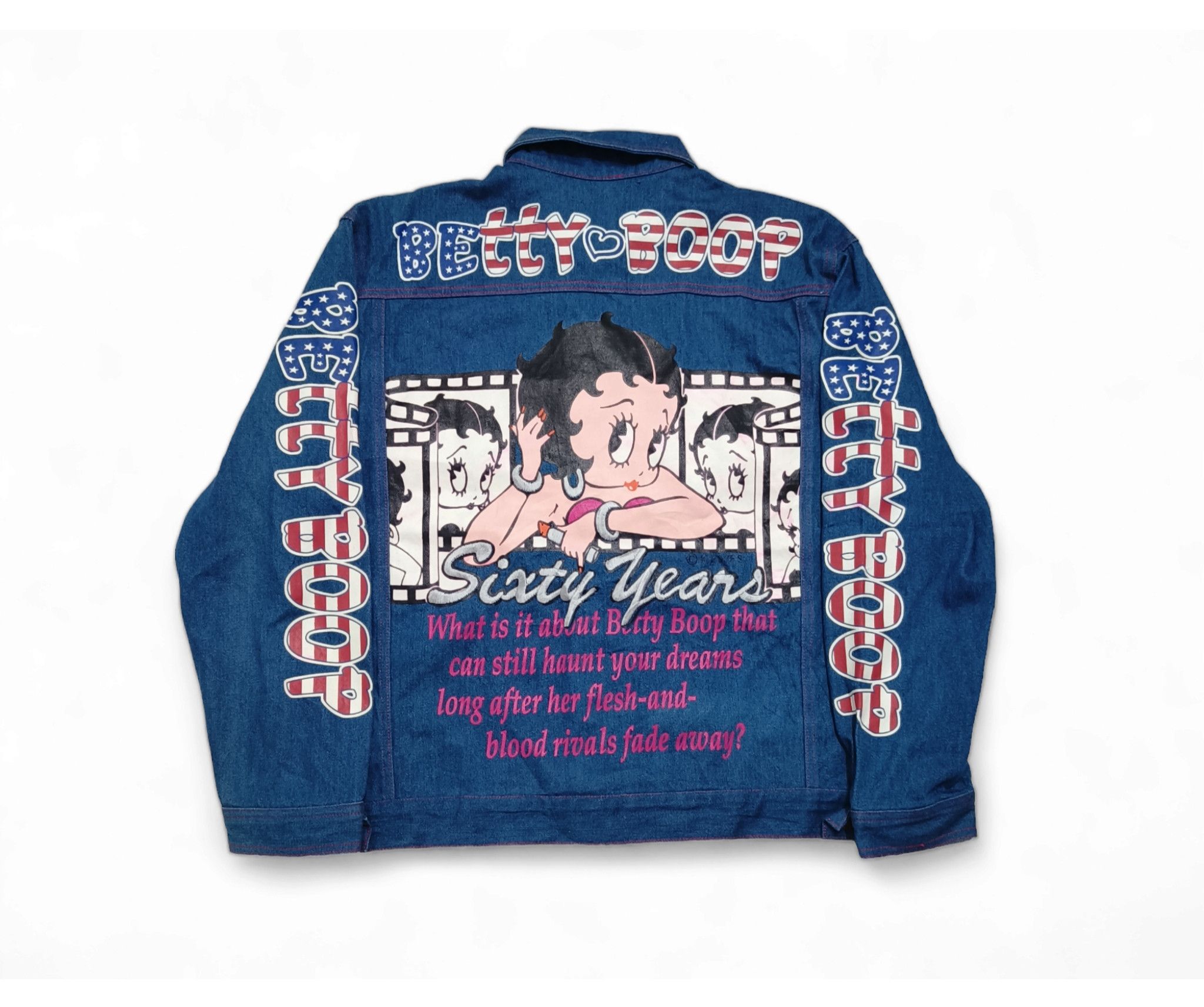 Vintage 90s Betty Boop Sixty Years Denim Trucker Jean Jacket