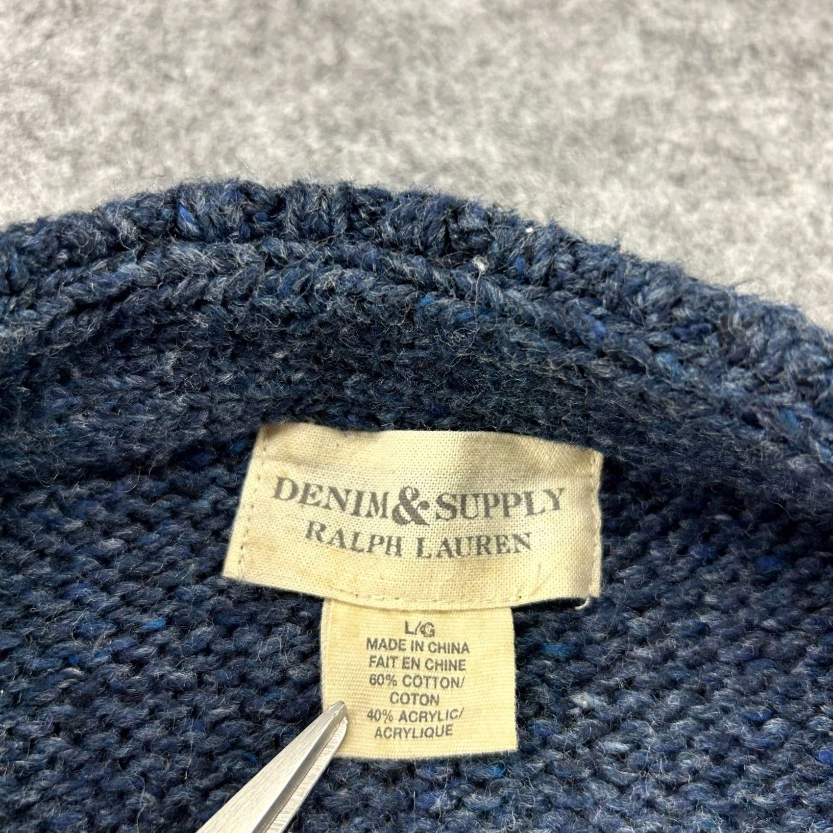 Vintage VINTAGE Ralph Lauren Denim & Supply Sweater Cardigan Womens L Blue Cable Knit Acrylic Long Y2K Size L / US 10 / IT 46 - 6 Thumbnail