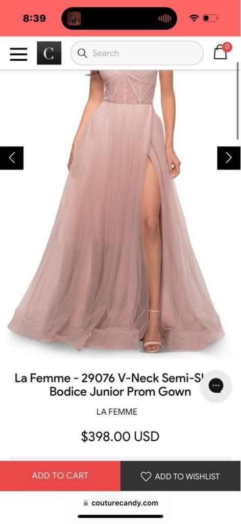 Other Women's La Femme Dusty Mauve Prom Dress Size 8 Size M / US 6-8 / IT 42-44 - 4 Thumbnail