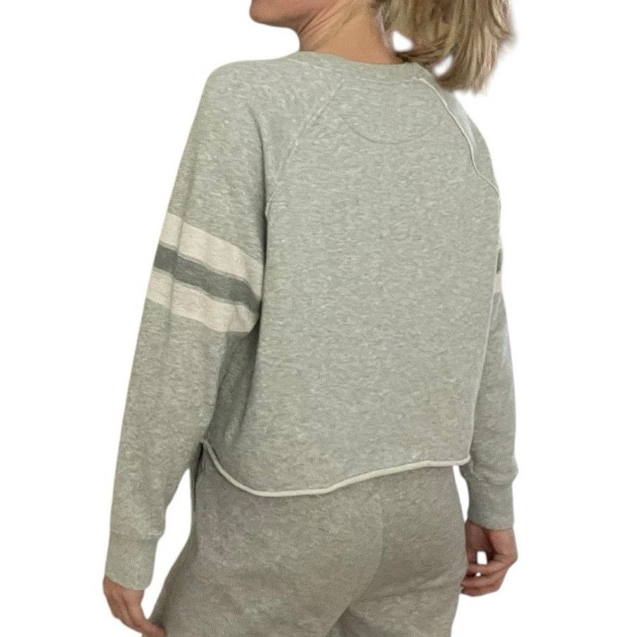Other Aerie Grey 06 Graphic Striped Sleeves Crewneck Sweatshirt Size S / US 4 / IT 40 - 3 Thumbnail