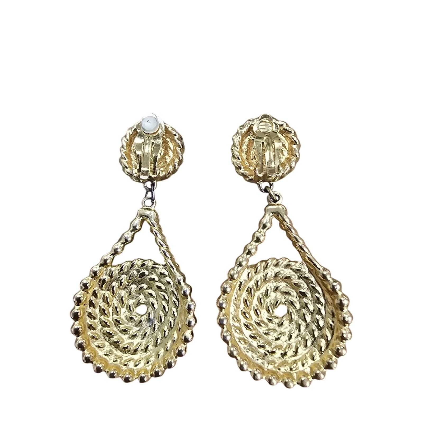 Other Vintage Goldtone Rope 80s Drop Earrings Size ONE SIZE - 4 Thumbnail