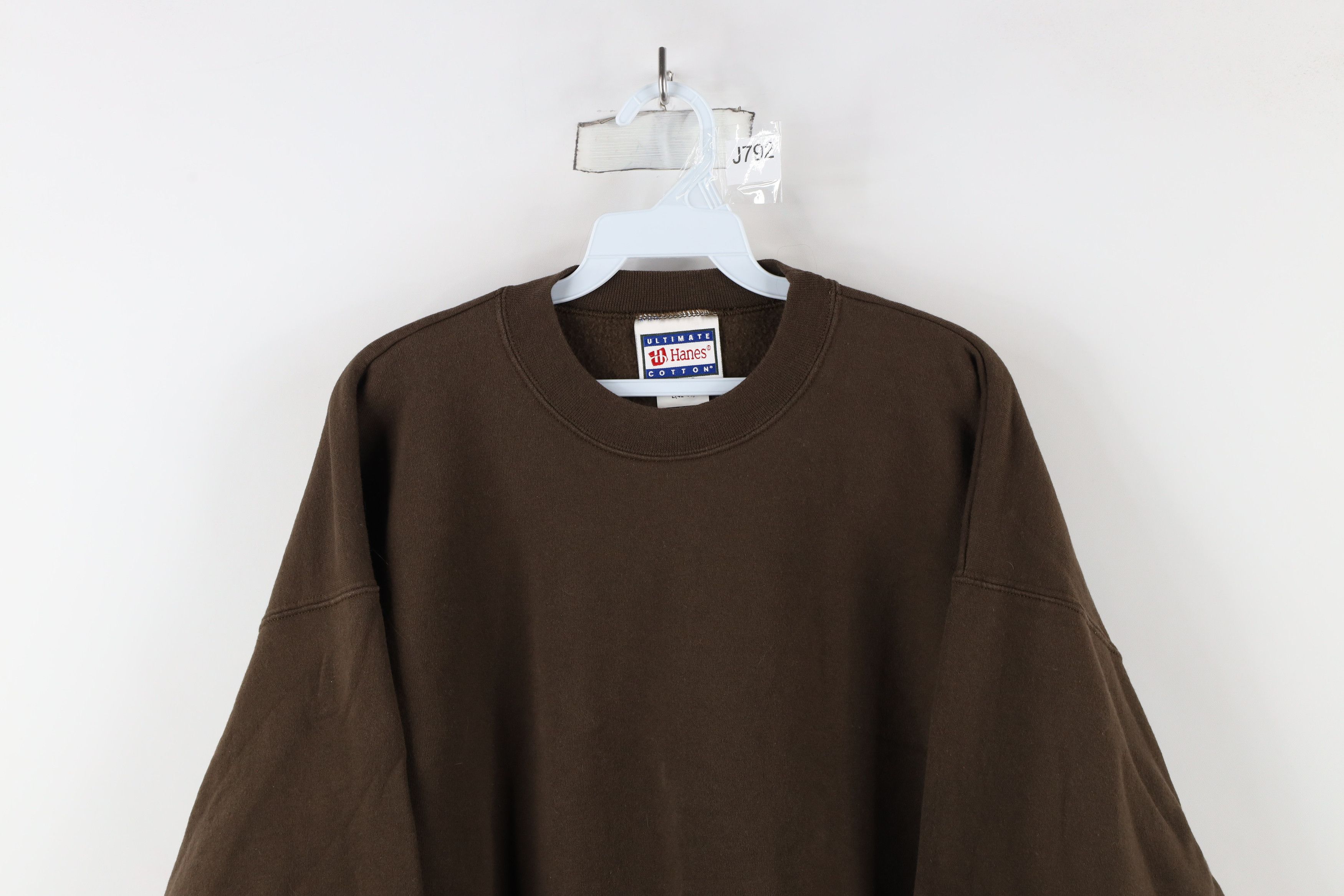 Vintage Vintage 90s Streetwear Faded Blank Crewneck Sweatshirt Brown Size US L / EU 52-54 / 3 - 2 Thumbnail