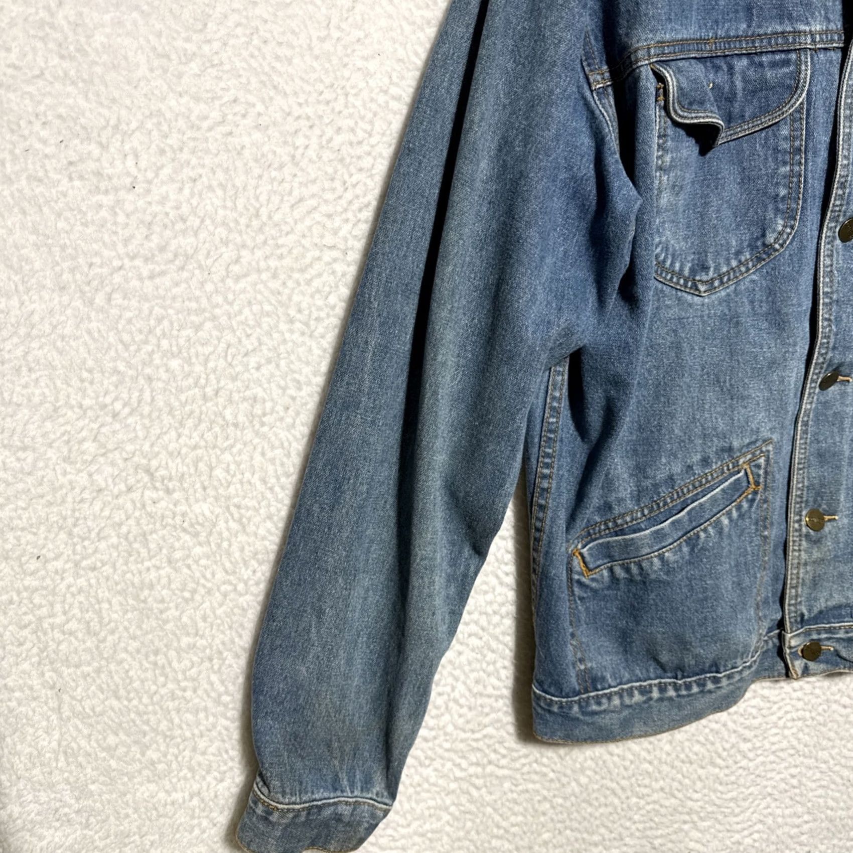 Denime VINTAGE Cotler Denim Jacket Women's XL Blue Cotton Mid-Length Long Sleeve Button Pockets Collared Size 40" / US 18 - 2 Thumbnail