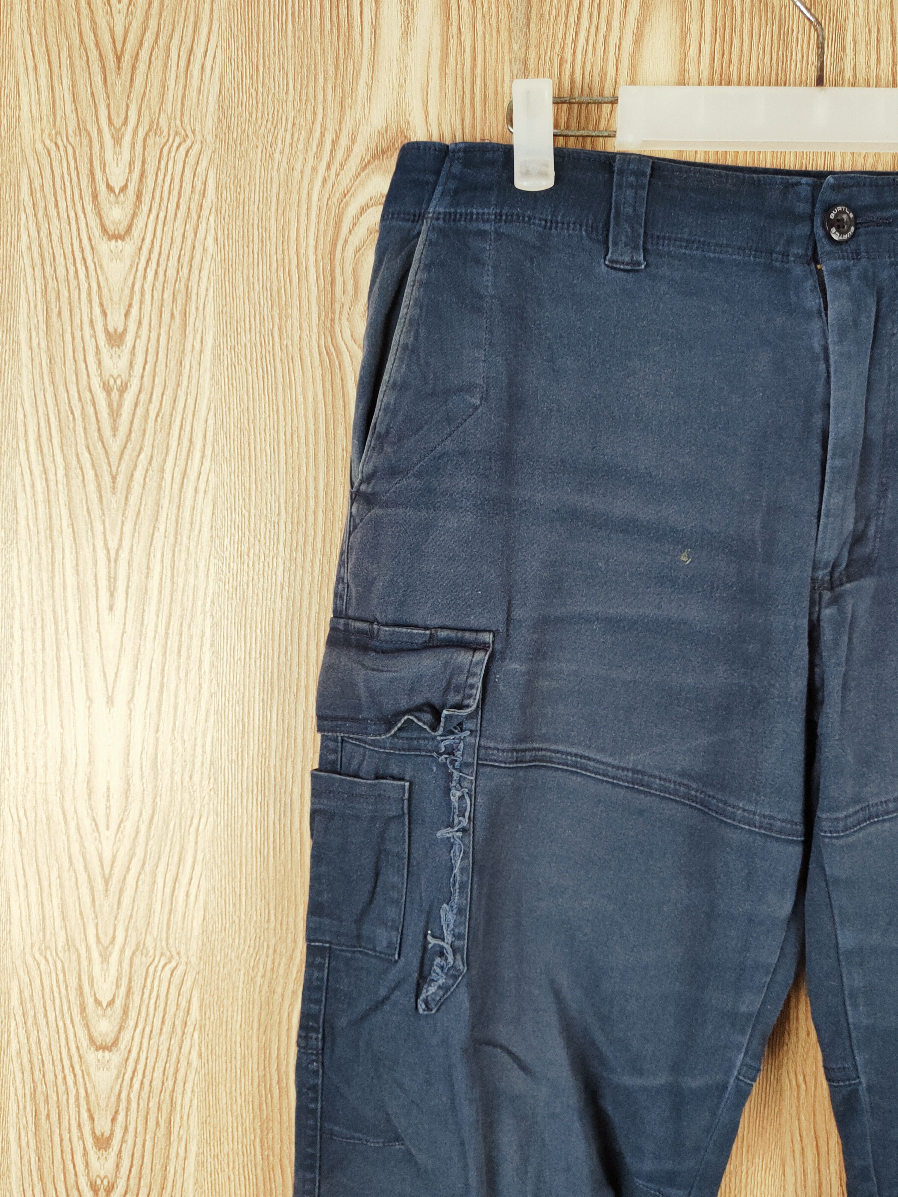 Japanese Brand Burtle Blue Faded Multipocket Tactical Cargo Pants #S2794 Size US 35 - 4 Thumbnail