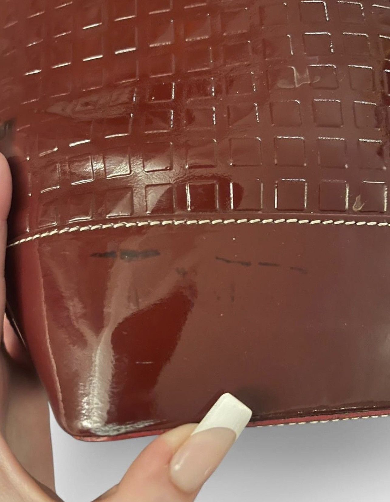Vintage 80’s Red Faux Leather Bag Size ONE SIZE - 4 Thumbnail